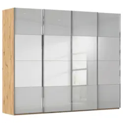 Schwebet&uuml;renschrank in Eiche Artisan, Seidengrau