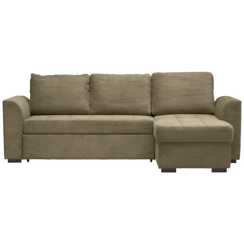 Ecksofa in Cord Olivgr&uuml;n