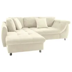 Ecksofa in Mikrofaser Beige