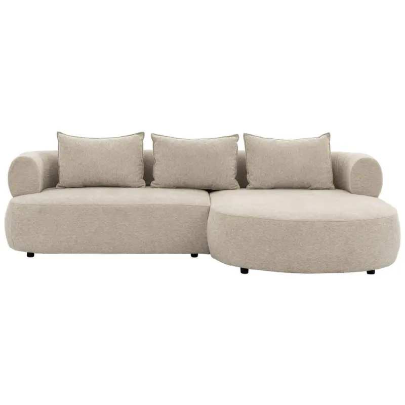 Ecksofa Ferro in Chenille Beige 256/156 cm