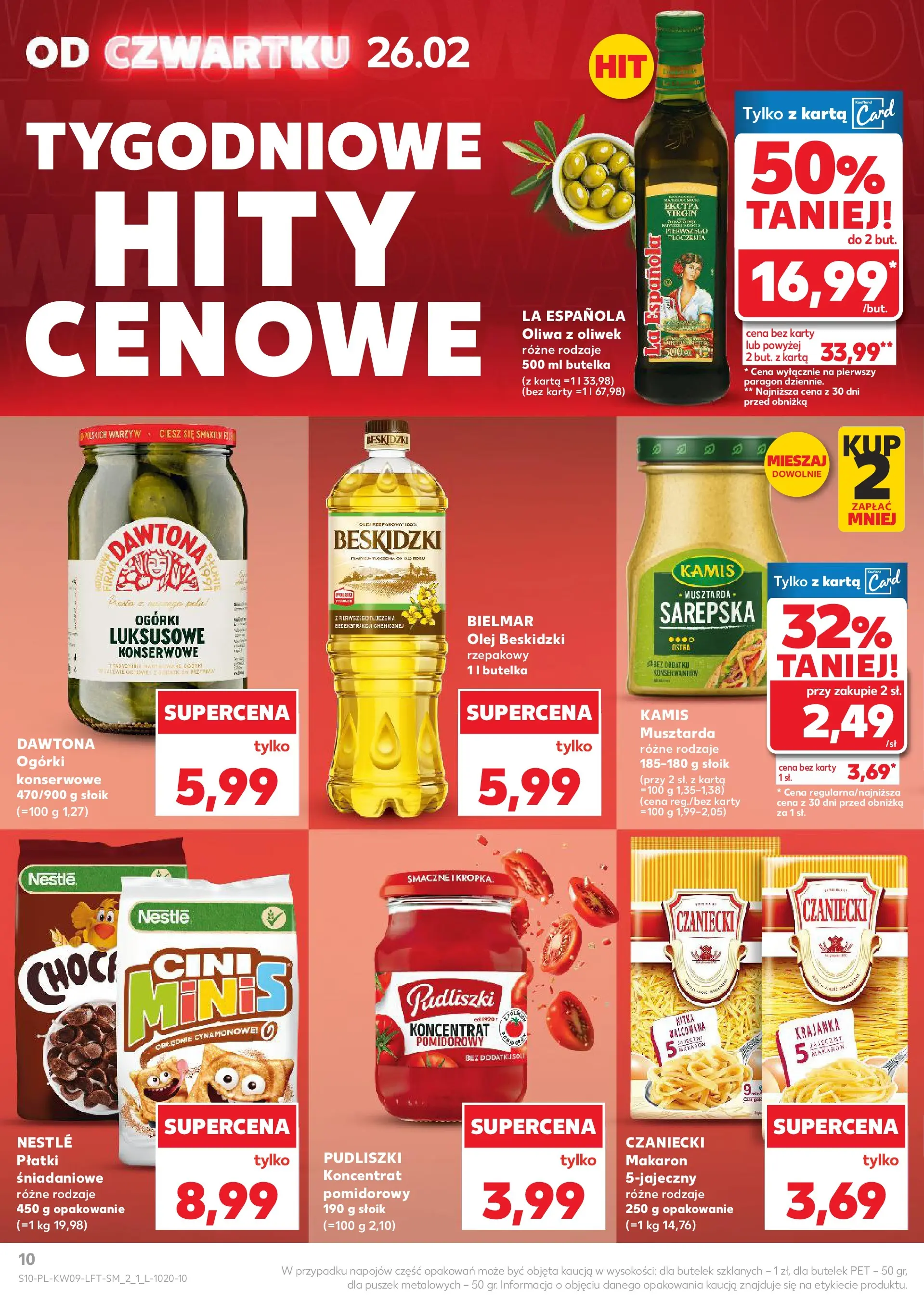 Kaufland gazetka od 26.02.2026 - od jutra PDF | Strona: 10 | Produkty: Karta, Oliwa z oliwek, Olej, Płatki