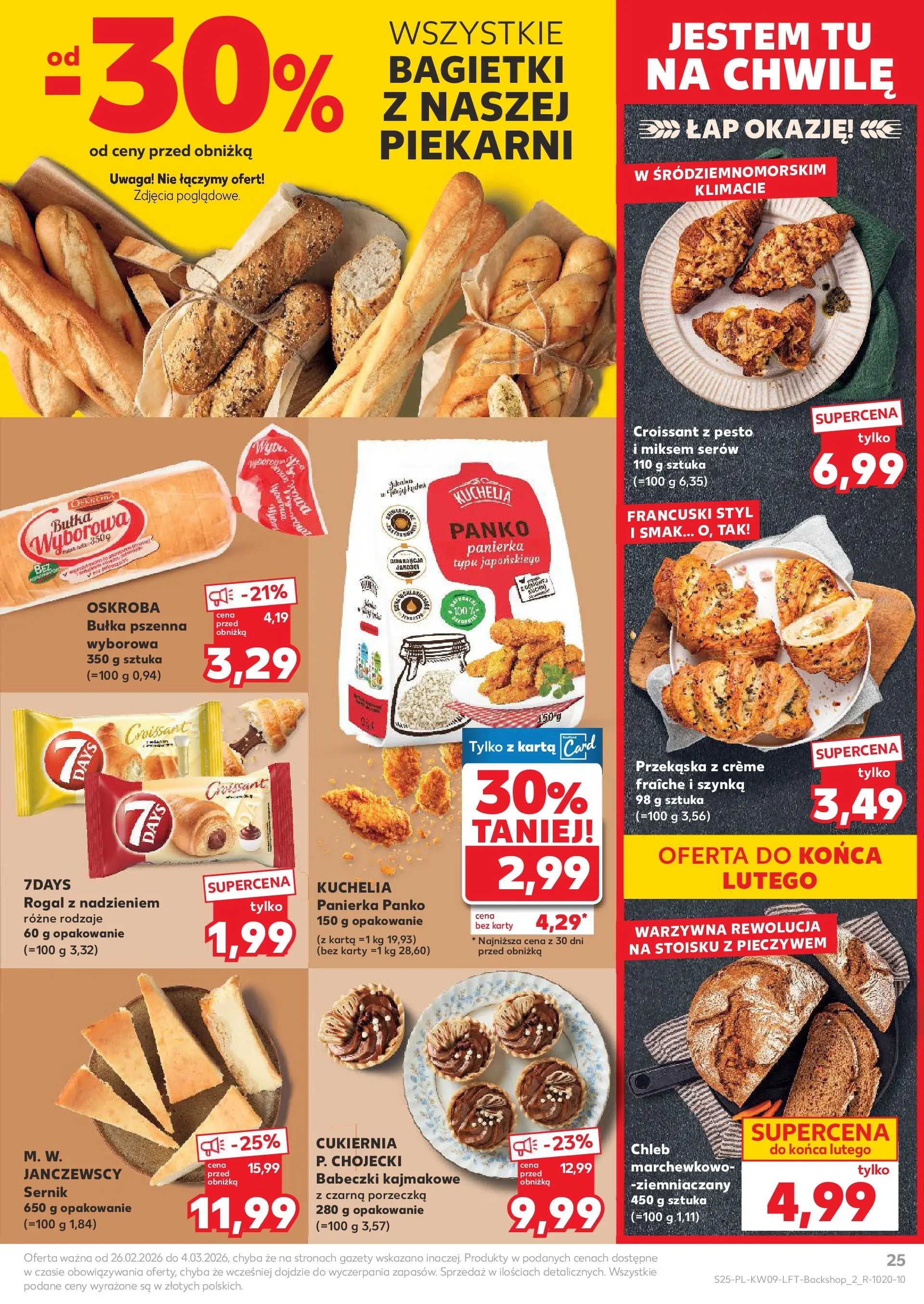 Kaufland gazetka od 26.02.2026 - od jutra PDF | Strona: 25 | Produkty: Karta, Pesto, Bułka, Chleb