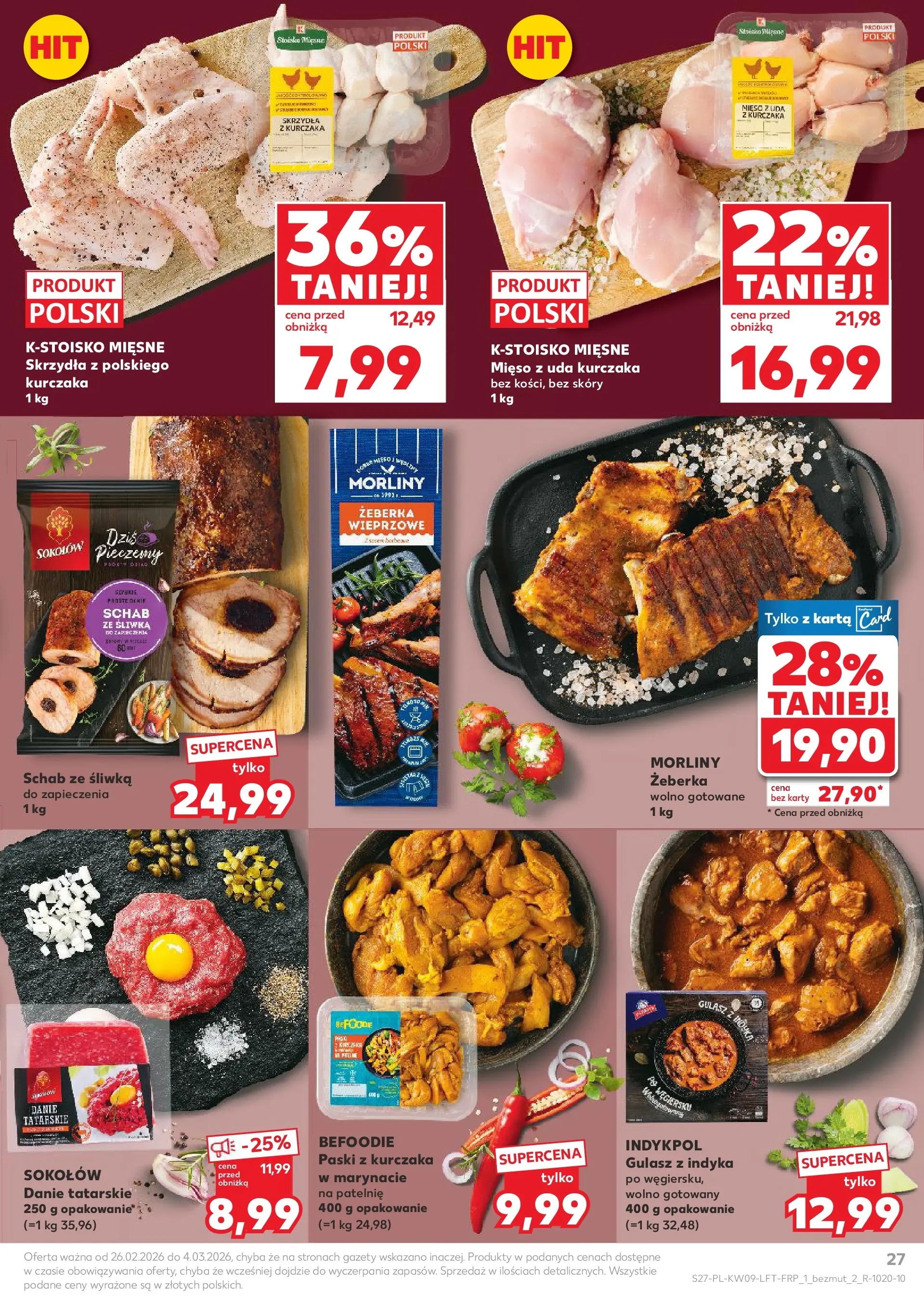 Kaufland gazetka od 26.02.2026 - od jutra PDF | Strona: 27 | Produkty: Mięso, Patelnie, Schab ze śliwką, Gulasz