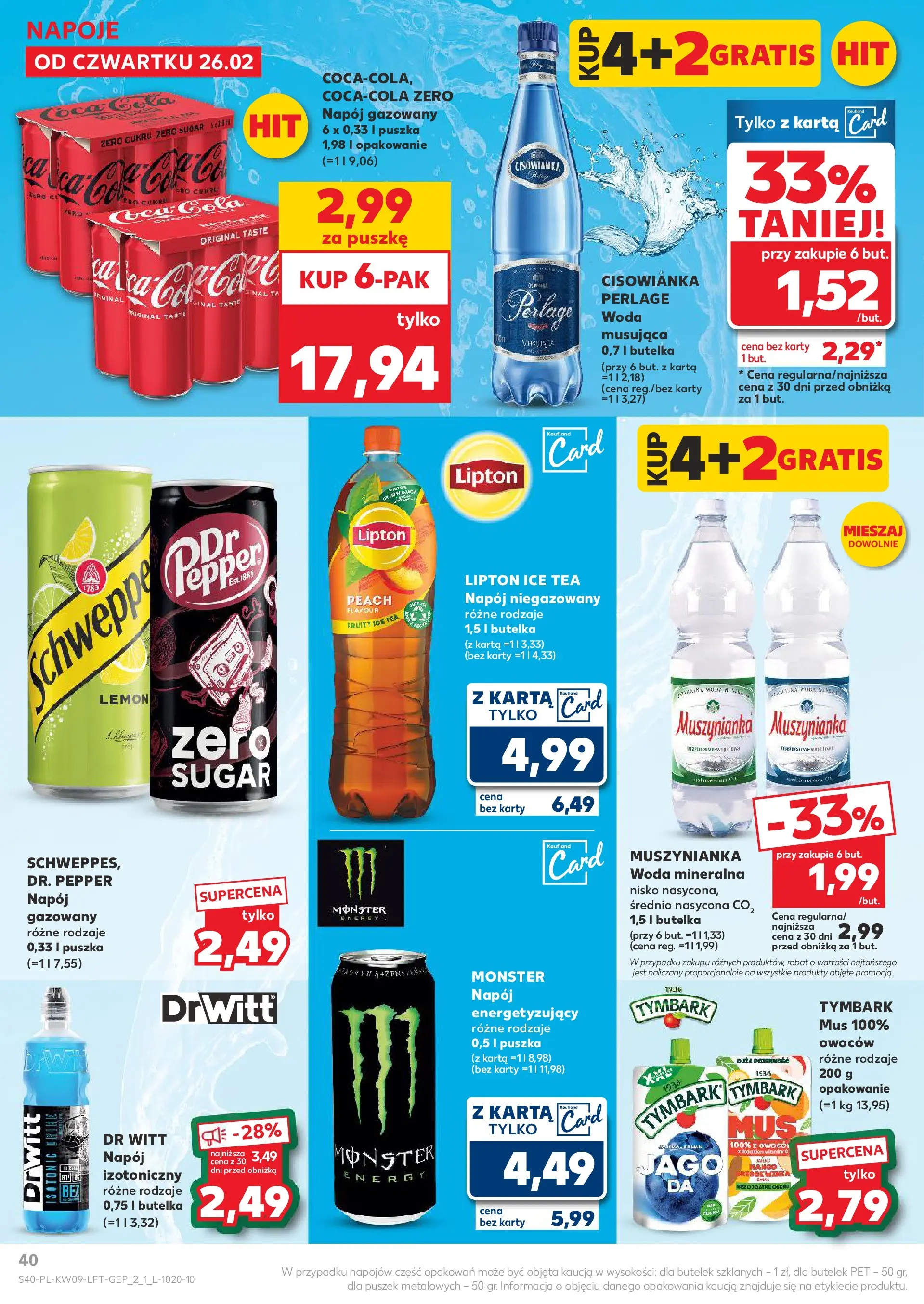 Kaufland gazetka od 26.02.2026 - od jutra PDF | Strona: 40 | Produkty: Karta, Ice Tea, Napoje, Woda