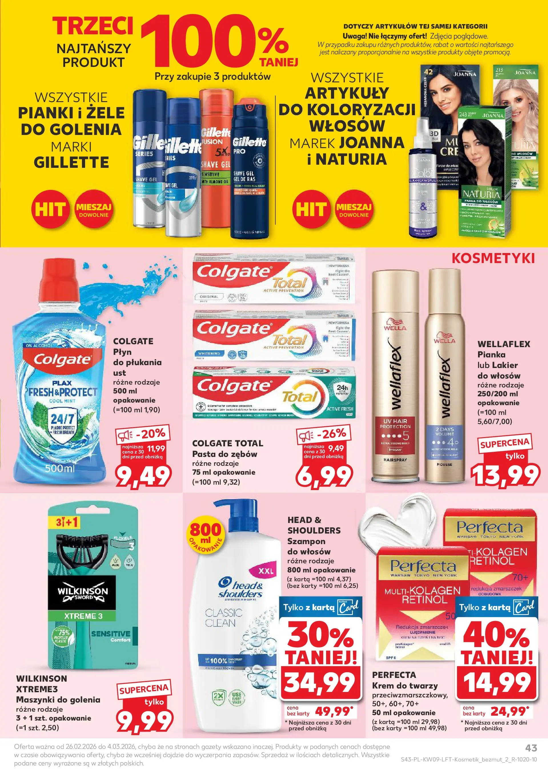 Kaufland gazetka od 26.02.2026 - od jutra PDF | Strona: 43 | Produkty: Karta, Gillette, Szampon, Krem