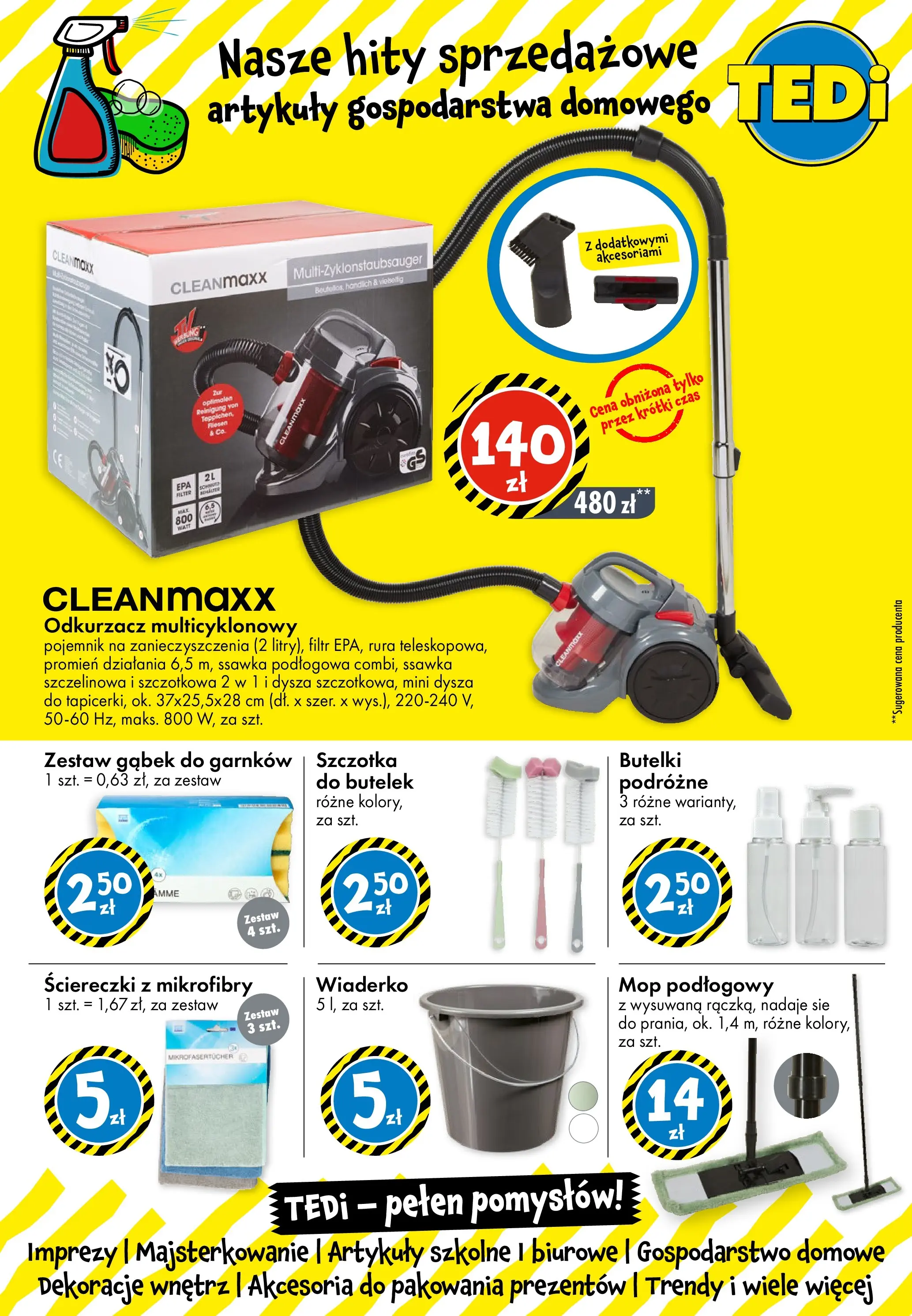 TEDi Gazetka - Rzeszów od (24.02.2026 - 03.03.2026) | Strona: 8 | Produkty: Odkurzacz, Szczotka, Artykuły szkolne