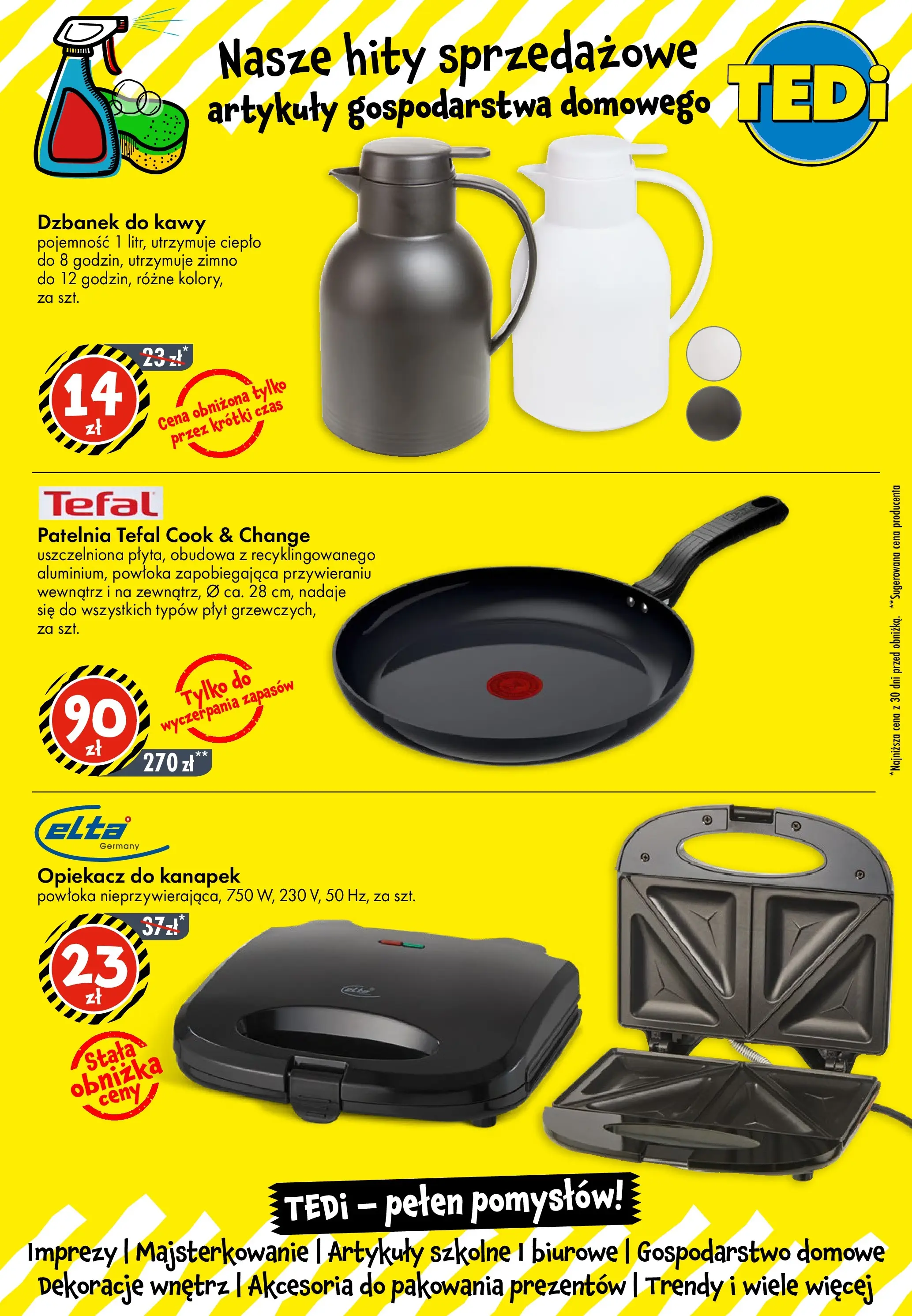TEDi Gazetka - Rzeszów od (24.02.2026 - 03.03.2026) | Strona: 10 | Produkty: Dzbanek, Opiekacz, Opiekacz do kanapek, Artykuły szkolne