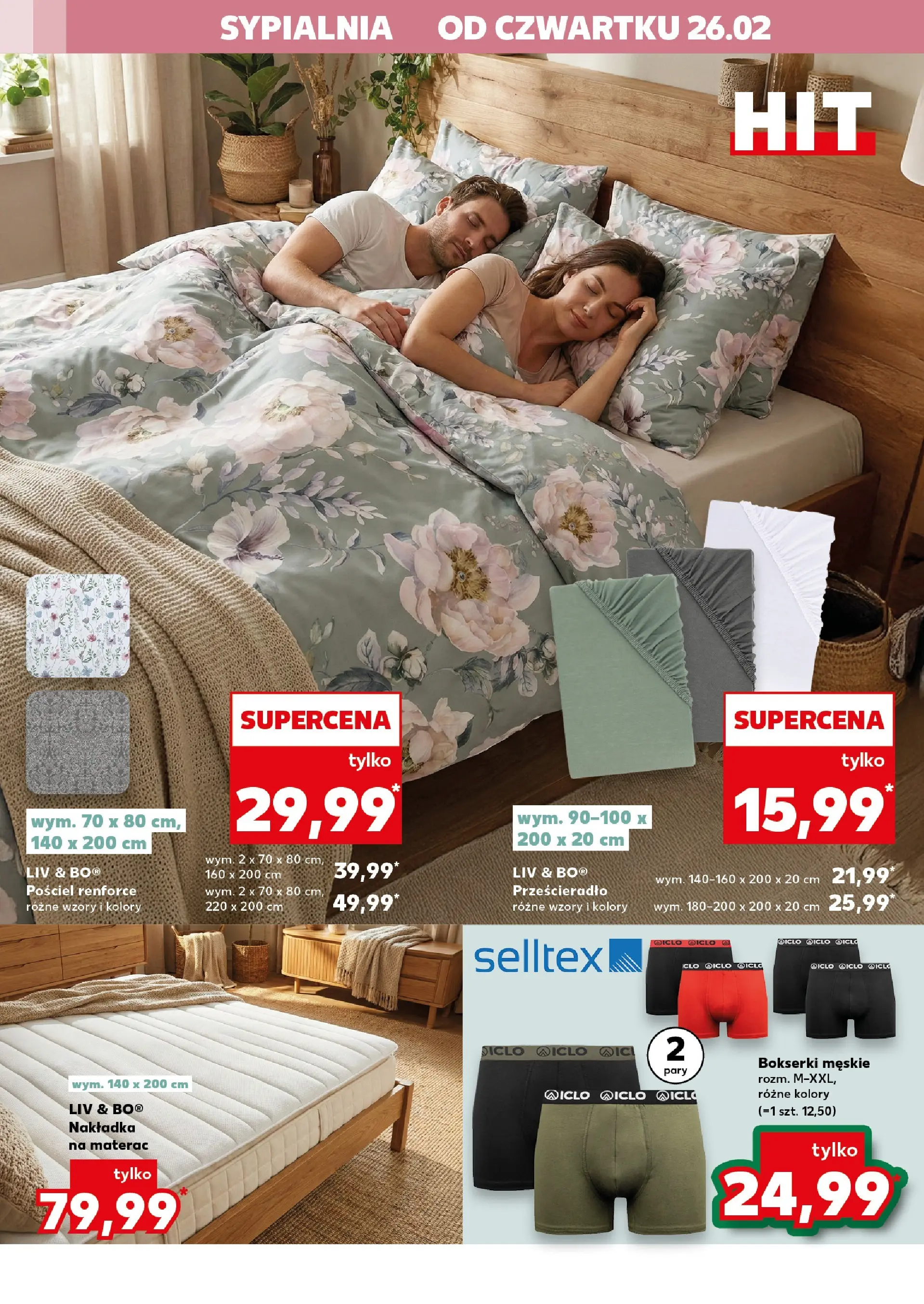 Kaufland gazetka - Mega okazje od 26.02.2026 - od jutra PDF | Strona: 10 | Produkty: Pościel, Bokserki, Materac, Bokserki męskie