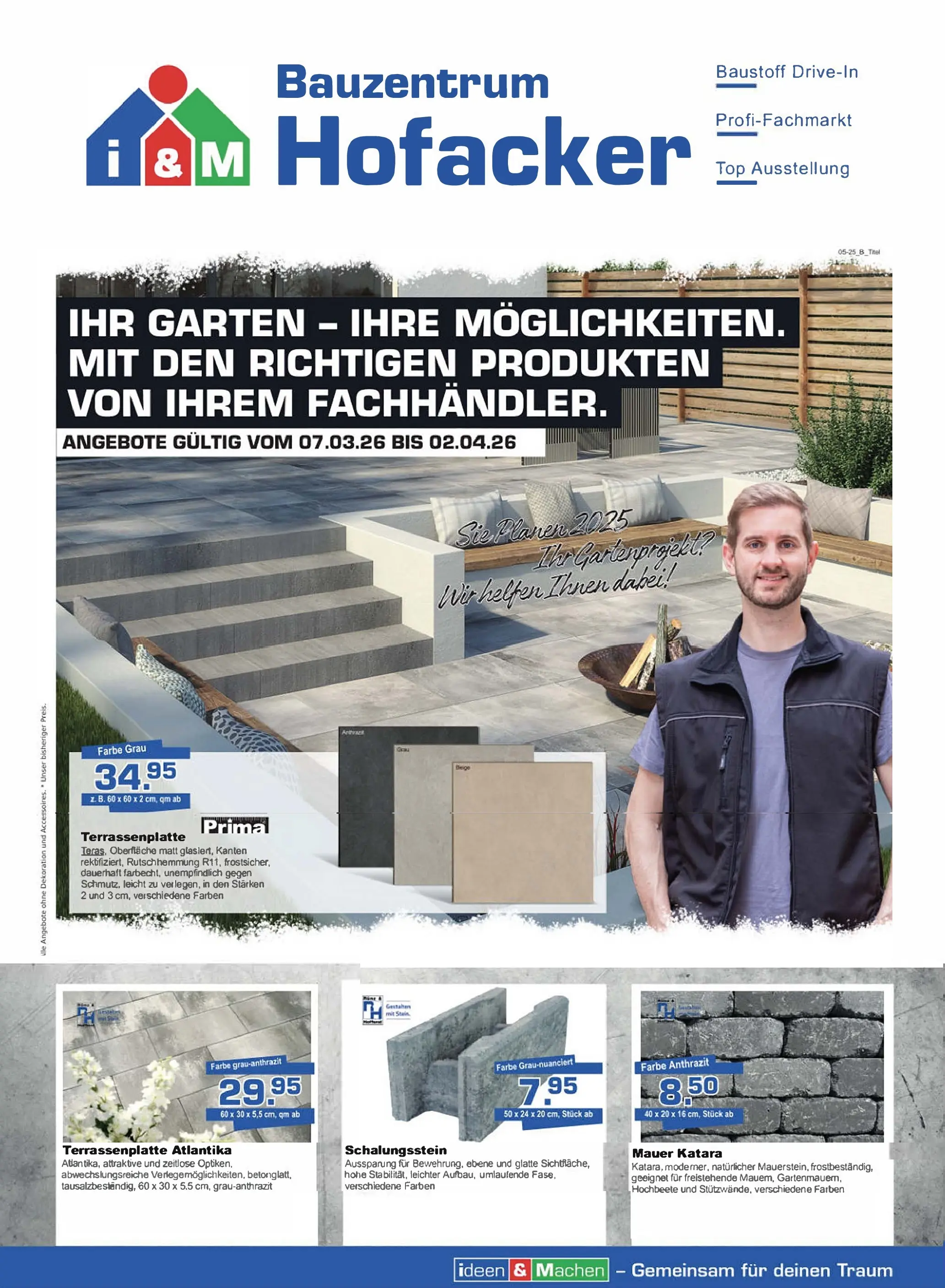 Angebote - Bauzentrum Hofacker: Garten (ab 06.03.2026) zum Blättern | Seite: 1 | Produkte: Top