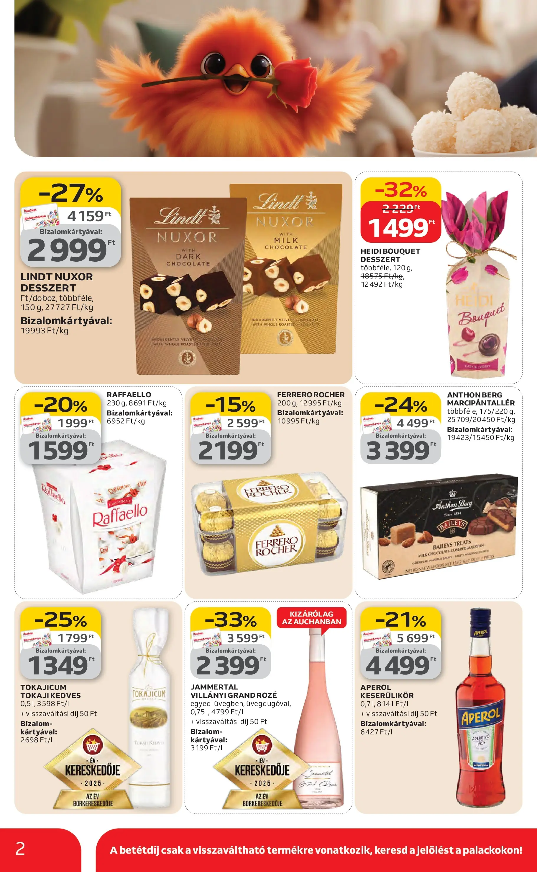Auchan Akciós újság Kecskemét - 2026.02.26. -tól/töl > akció, lapozható szórólap 🛍️ | Oldal: 2 | Termékek: Aperol, Raffaello, Ferrero rocher