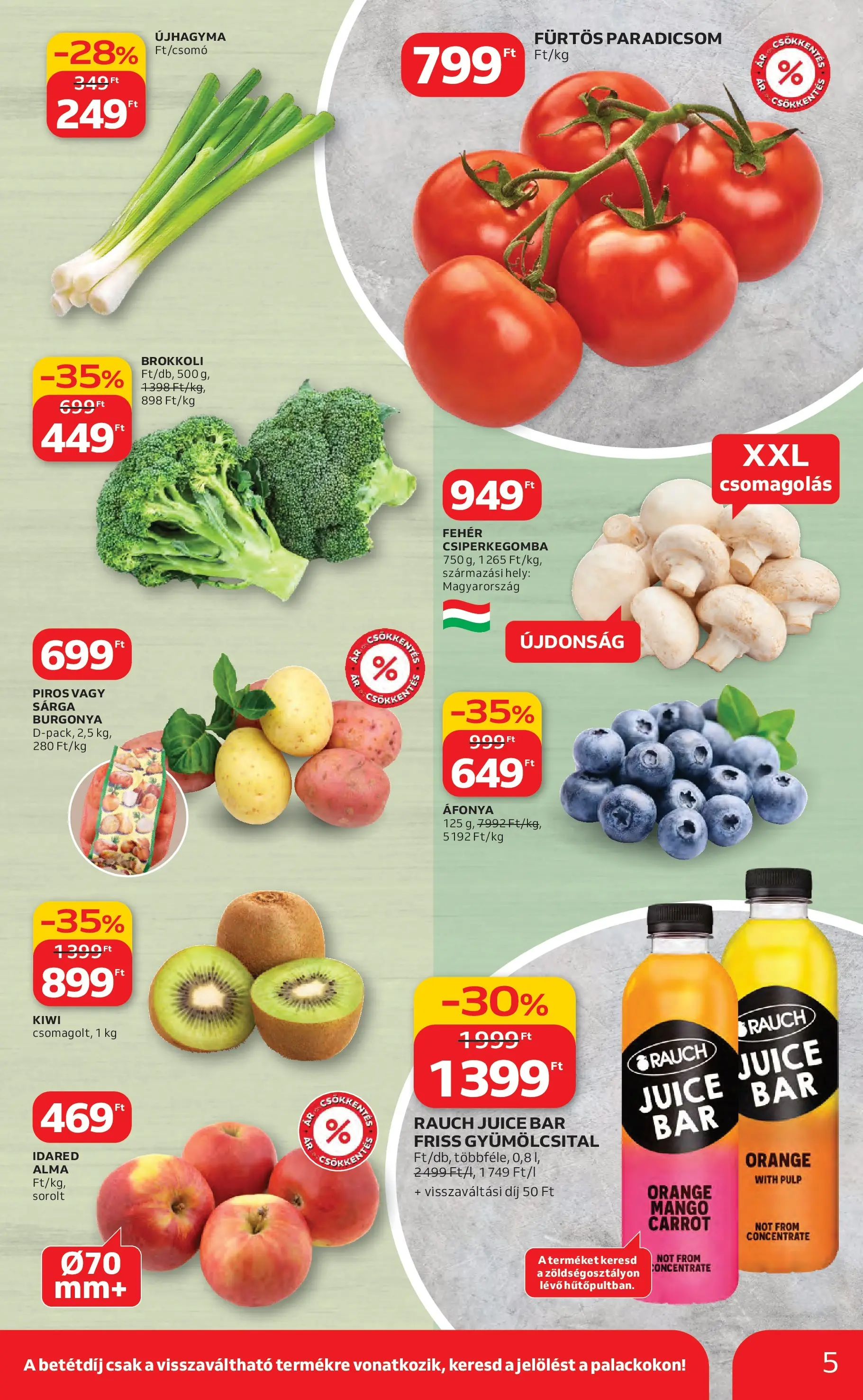 Auchan Akciós újság Kecskemét - 2026.02.26. -tól/töl > akció, lapozható szórólap 🛍️ | Oldal: 5 | Termékek: Burgonya, Gyümölcsital, Kiwi, Mangó