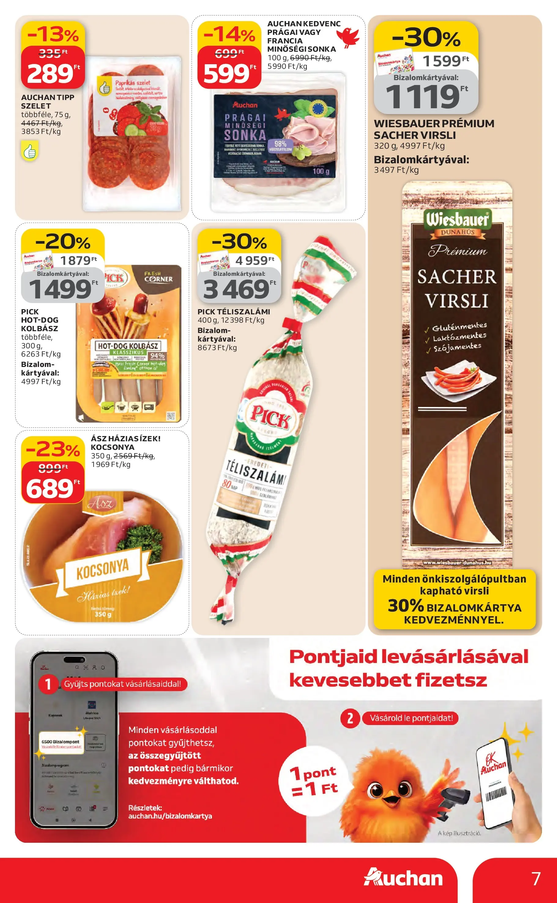 Auchan Akciós újság Kecskemét - 2026.02.26. -tól/töl > akció, lapozható szórólap 🛍️ | Oldal: 7 | Termékek: Kolbász, Sonka, Gluténmentes, Téliszalámi