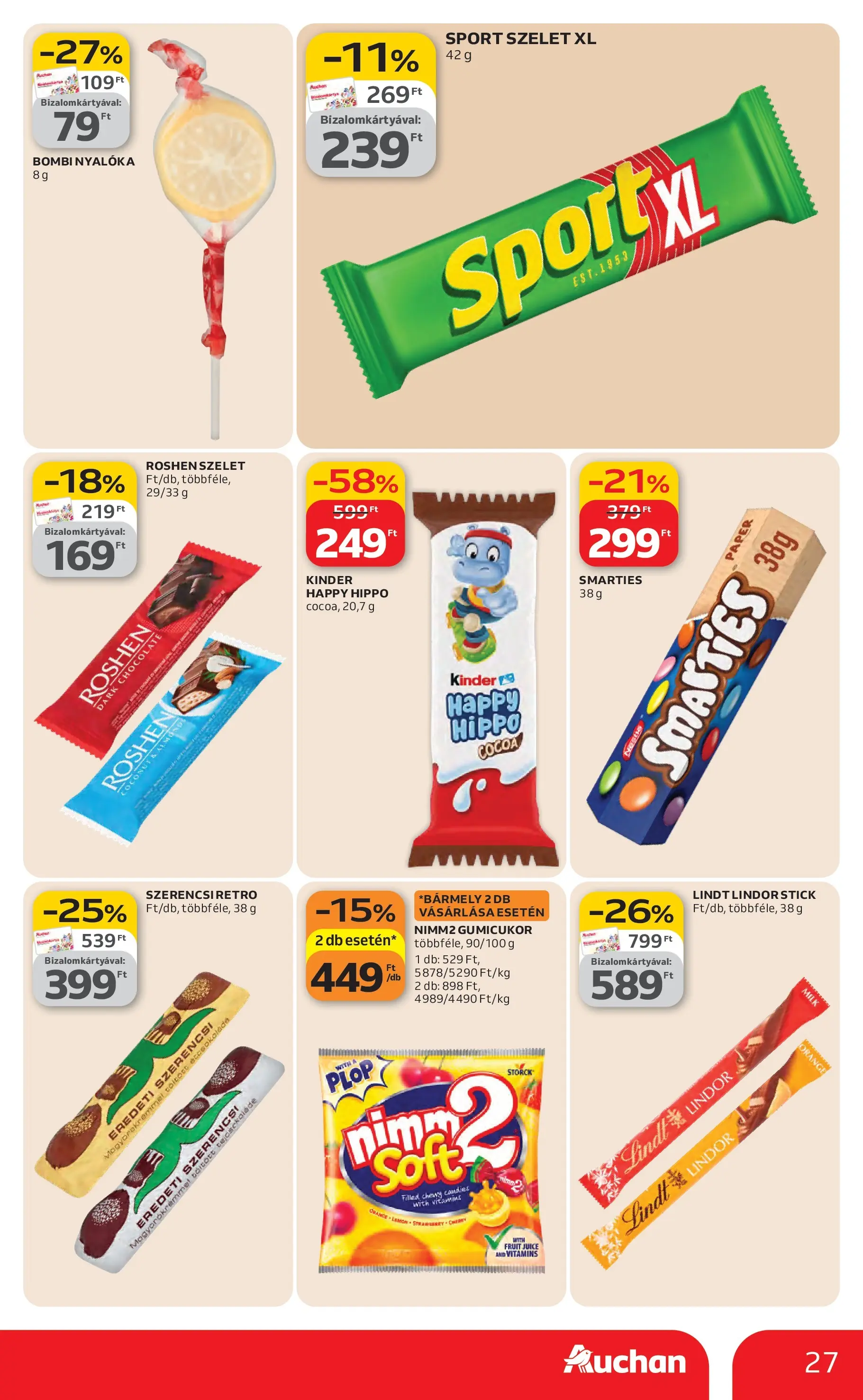 Auchan Akciós újság Kecskemét - 2026.02.26. -tól/töl > akció, lapozható szórólap 🛍️ | Oldal: 27 | Termékek: Gumicukor