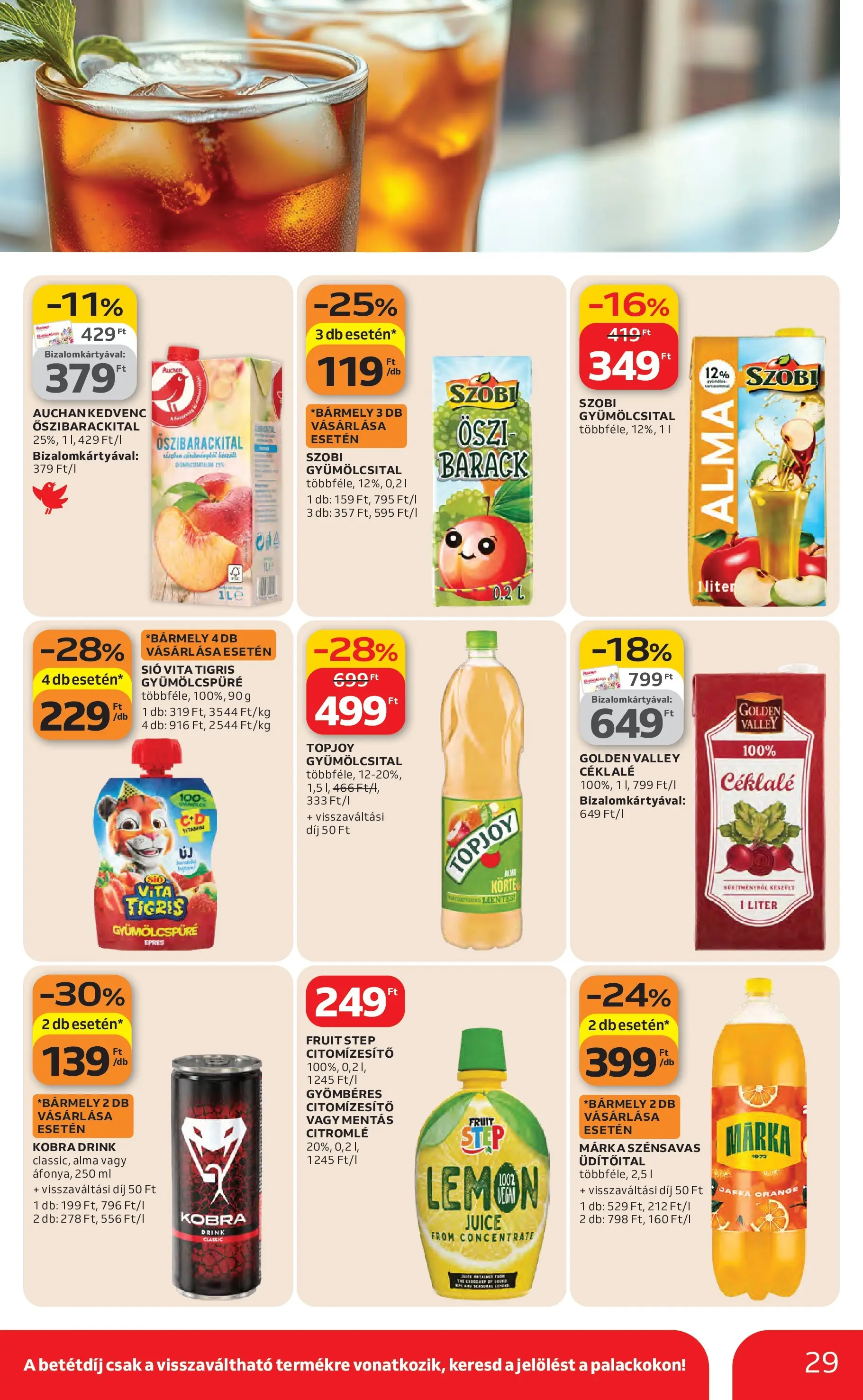 Auchan Akciós újság Kecskemét - 2026.02.26. -tól/töl > akció, lapozható szórólap 🛍️ | Oldal: 29 | Termékek: Körte, Gyümölcsital, Alma