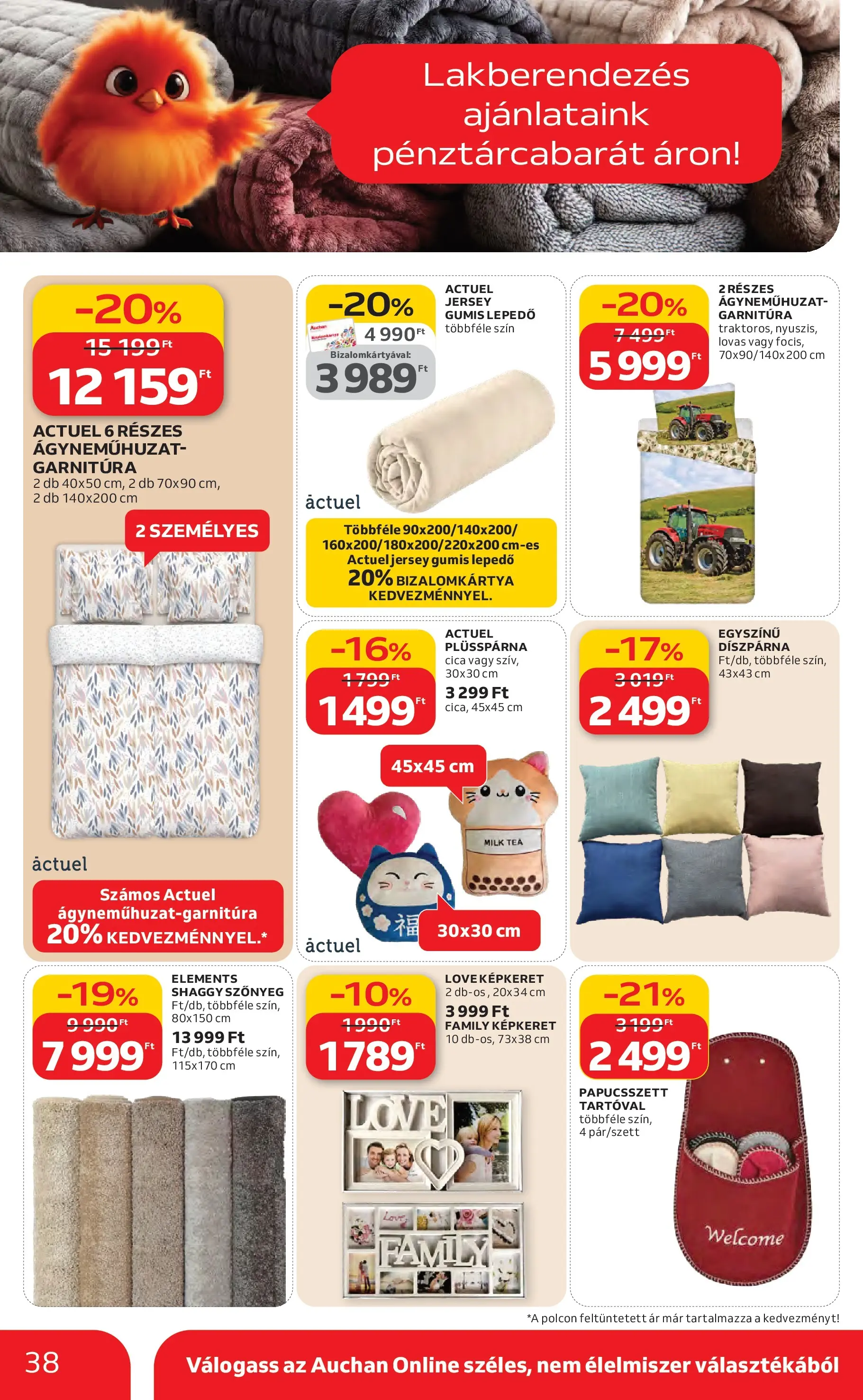 Auchan Akciós újság Kecskemét - 2026.02.26. -tól/töl > akció, lapozható szórólap 🛍️ | Oldal: 38 | Termékek: Gumis lepedő, Lepedő, Képkeret, Ágyneműhuzat