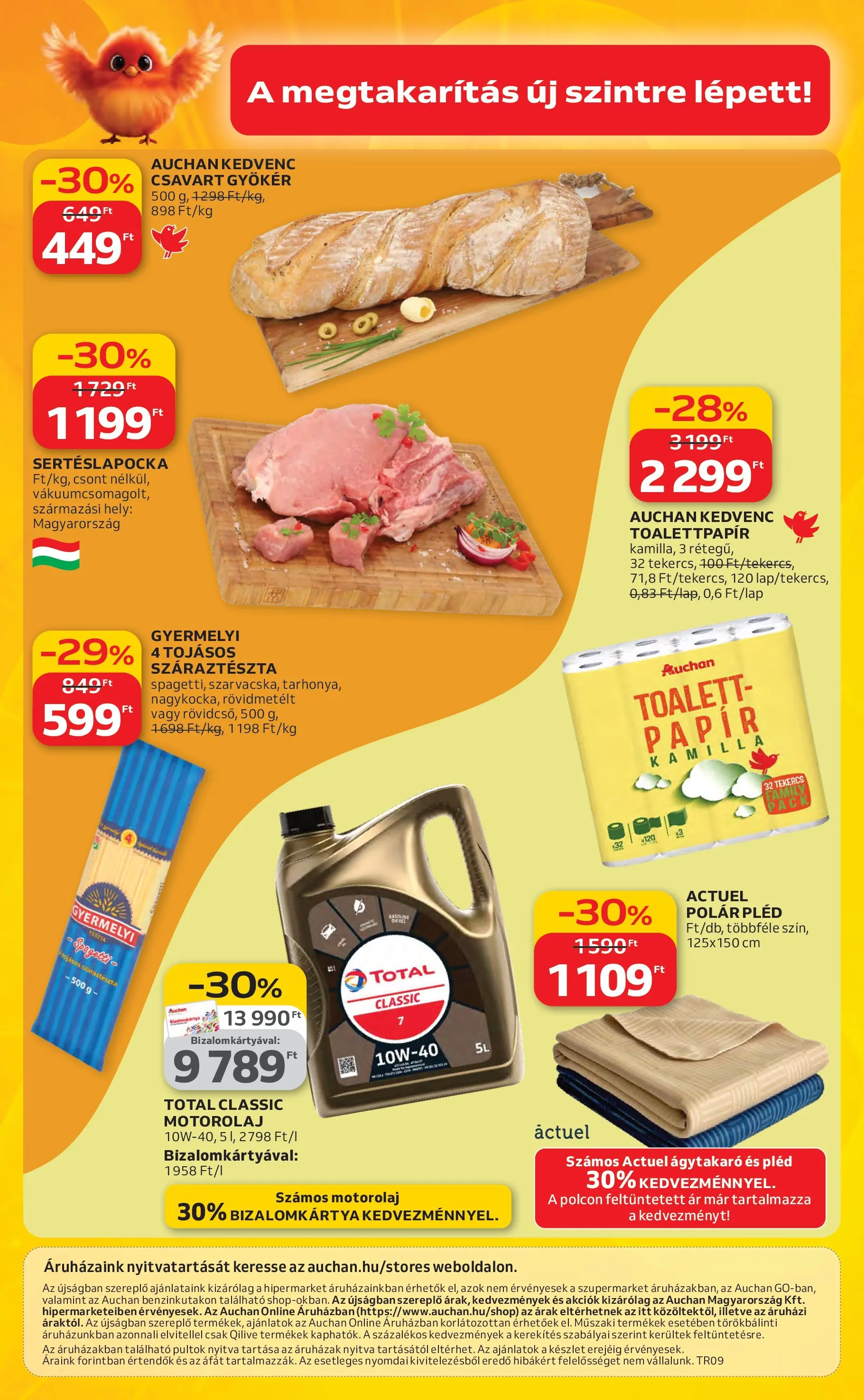 Auchan Akciós újság Kecskemét - 2026.02.26. -tól/töl > akció, lapozható szórólap 🛍️ | Oldal: 42 | Termékek: Spagetti, Motorolaj, Pléd, Ágytakaró