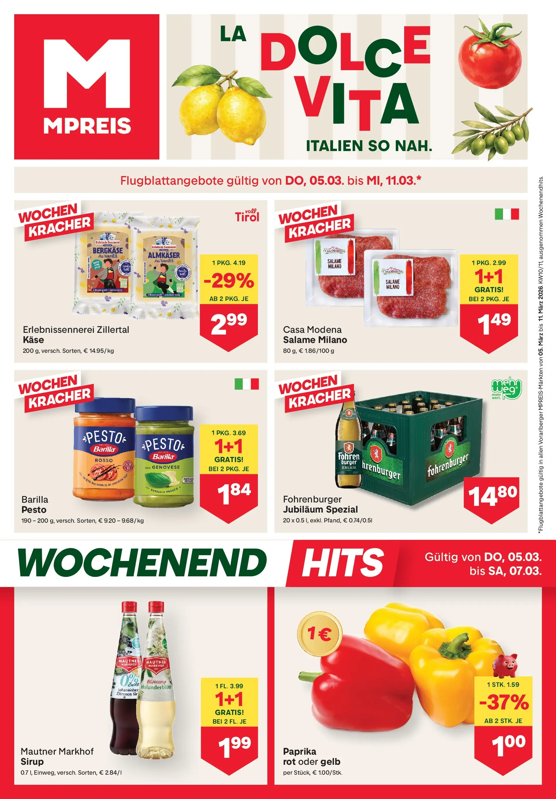 MPREIS St.Gallenkirch von 04.03.2026 - Aktuelle Angebote | Seite: 1 | Produkte: Käse