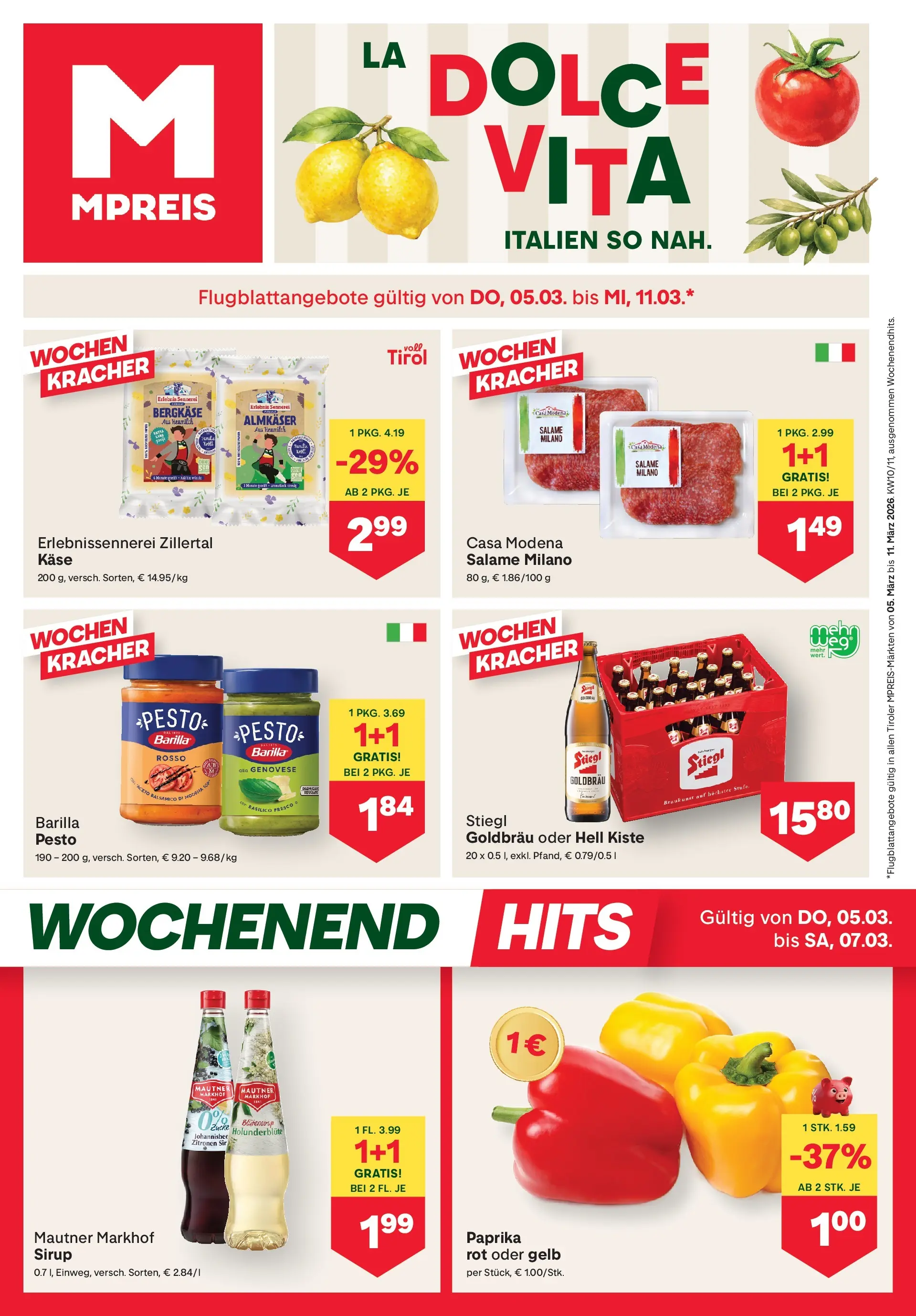 MPREIS Pfunds von 05.03.2026 - Aktuelle Angebote | Seite: 1 | Produkte: Käse