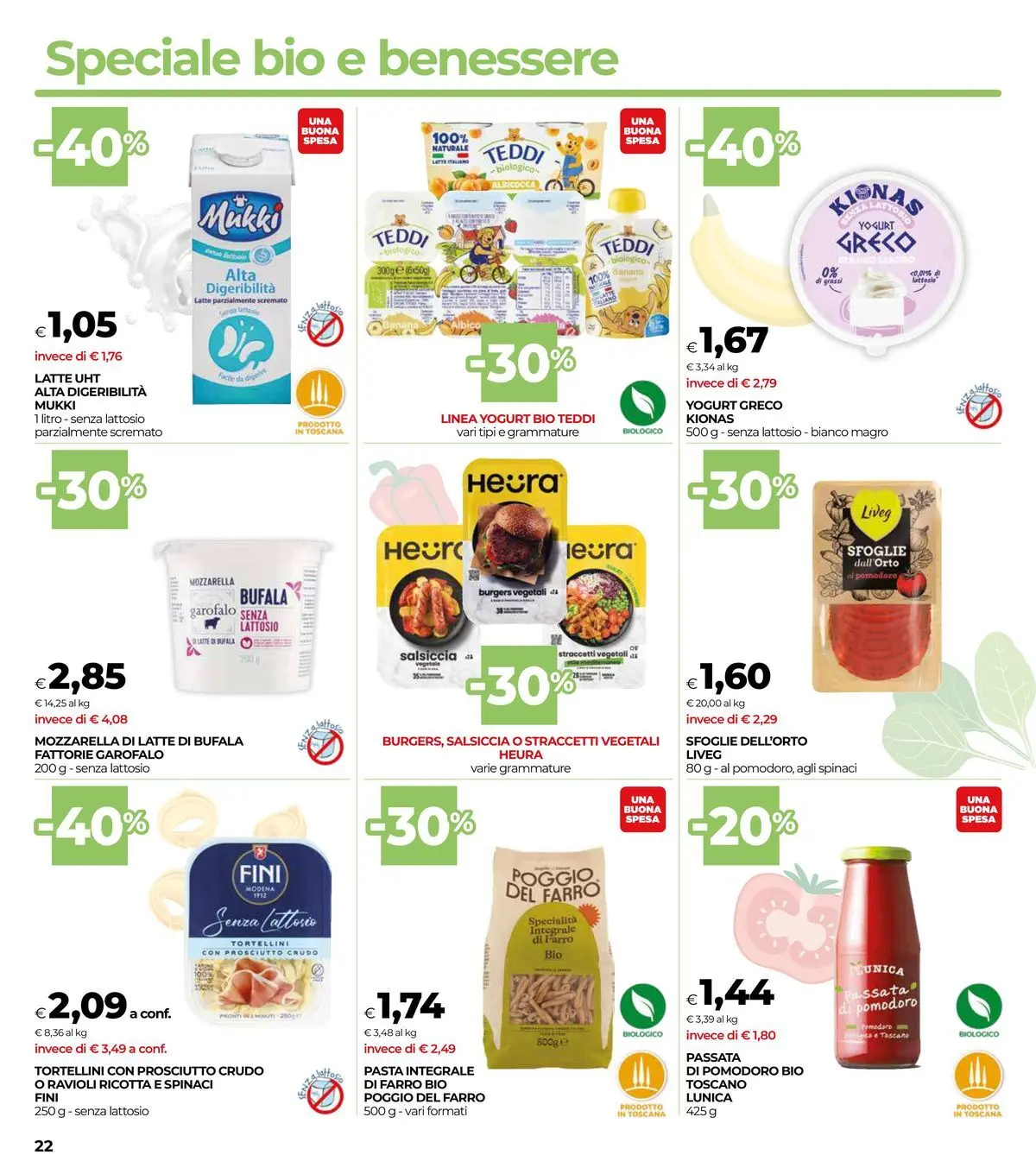 Volantino COOP Anteprima dal ﻿26/02/2026 > NUOVO Promozioni | Pagina: 22 | Prodotti: Latte, Spinaci, Tunica, Latte parzialmente scremato