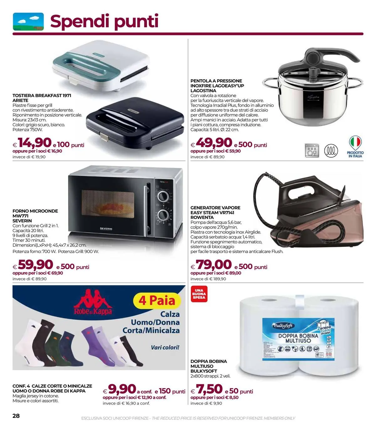 Volantino COOP Anteprima dal ﻿26/02/2026 > NUOVO Promozioni | Pagina: 28 | Prodotti: Microonde, Tostiera, Acqua, Generatore