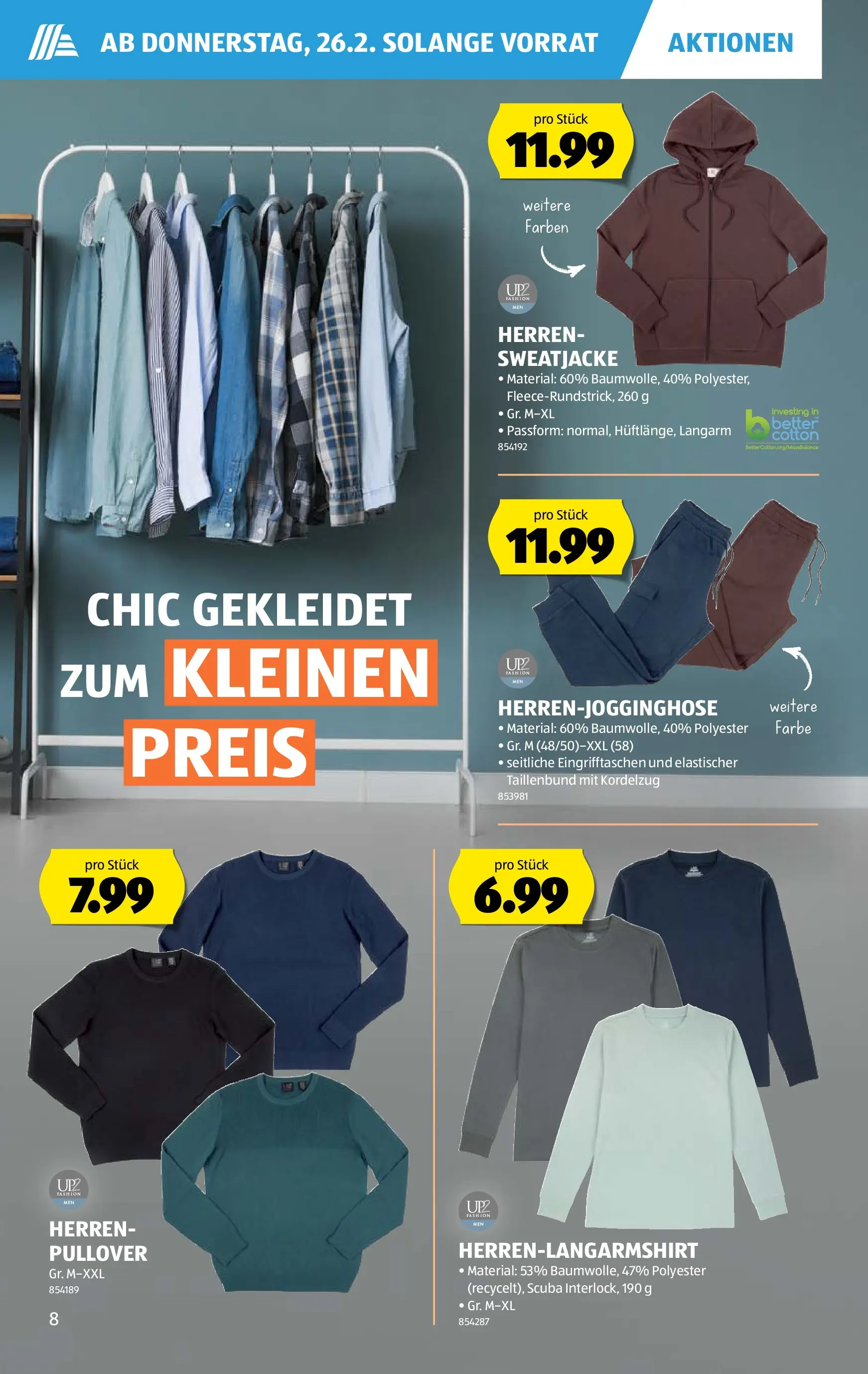Aldi Aktionen (26.02.2026 - 04.03.2026) - Prospekt | Seite: 8 | Produkte: Pullover, Sweatjacke