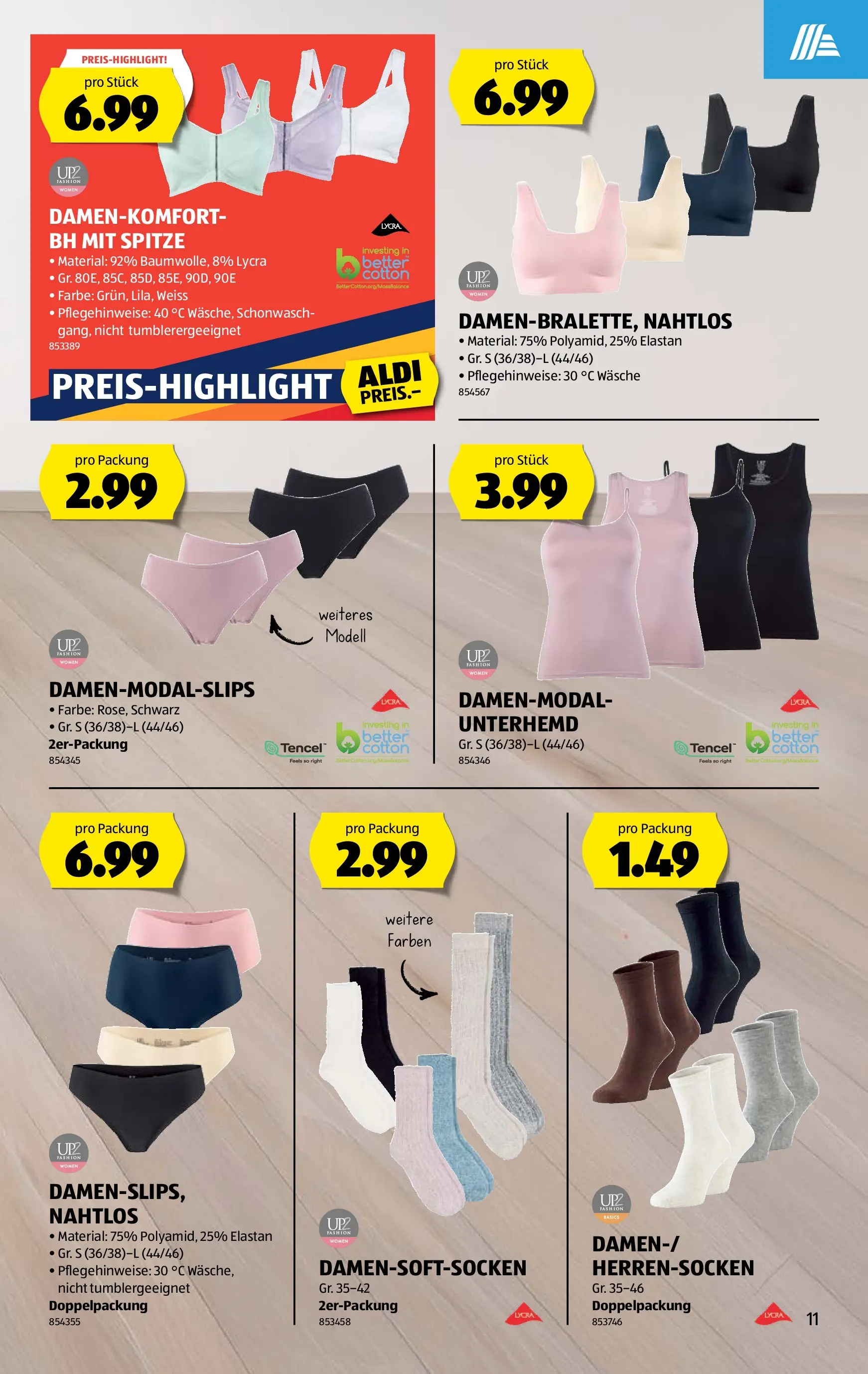 Aldi Aktionen (26.02.2026 - 04.03.2026) - Prospekt | Seite: 11 | Produkte: Unterhemd, Bh