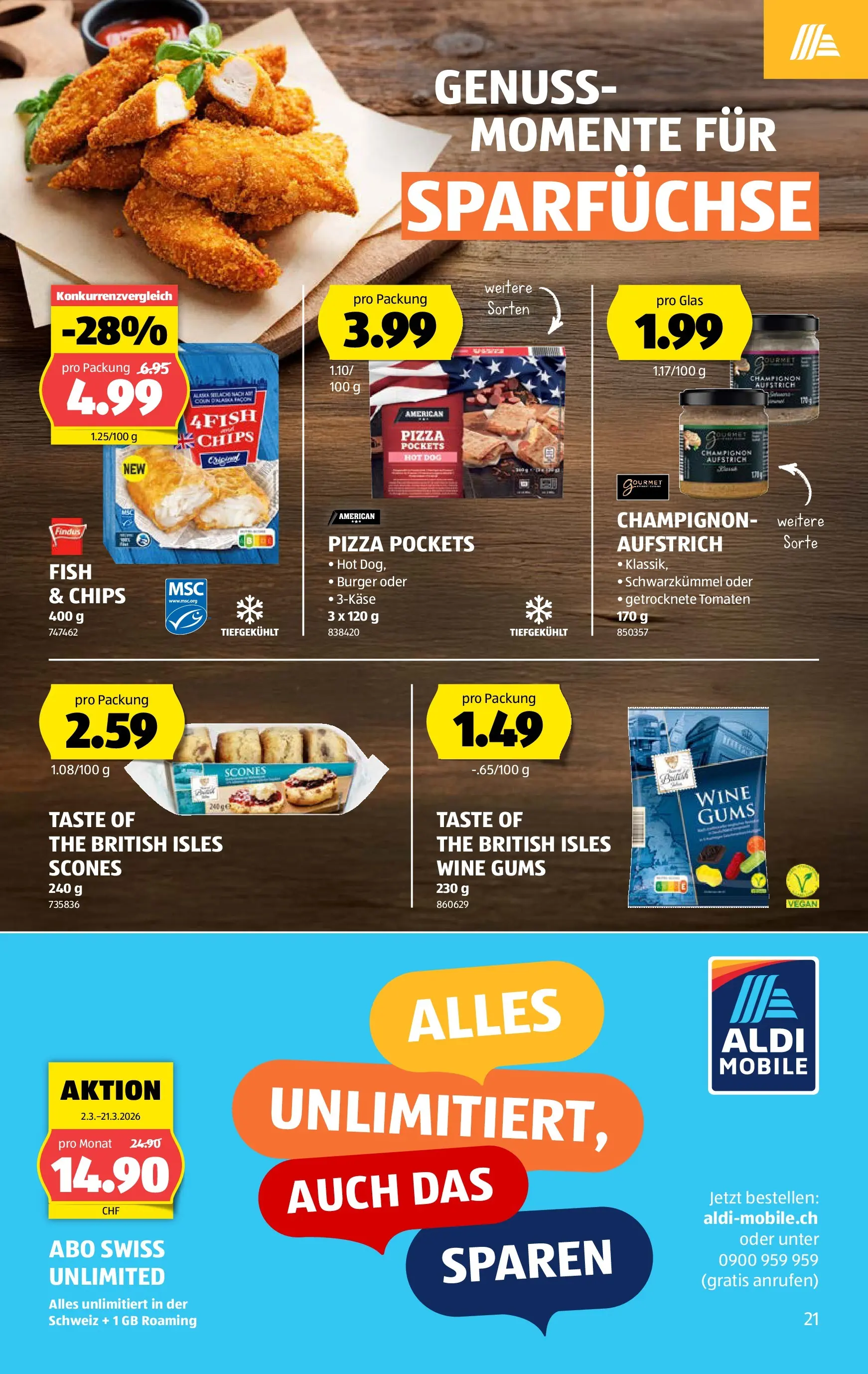 Aldi Aktionen (26.02.2026 - 04.03.2026) - Prospekt | Seite: 21 | Produkte: Burger, Pizza, Tomaten, Chips