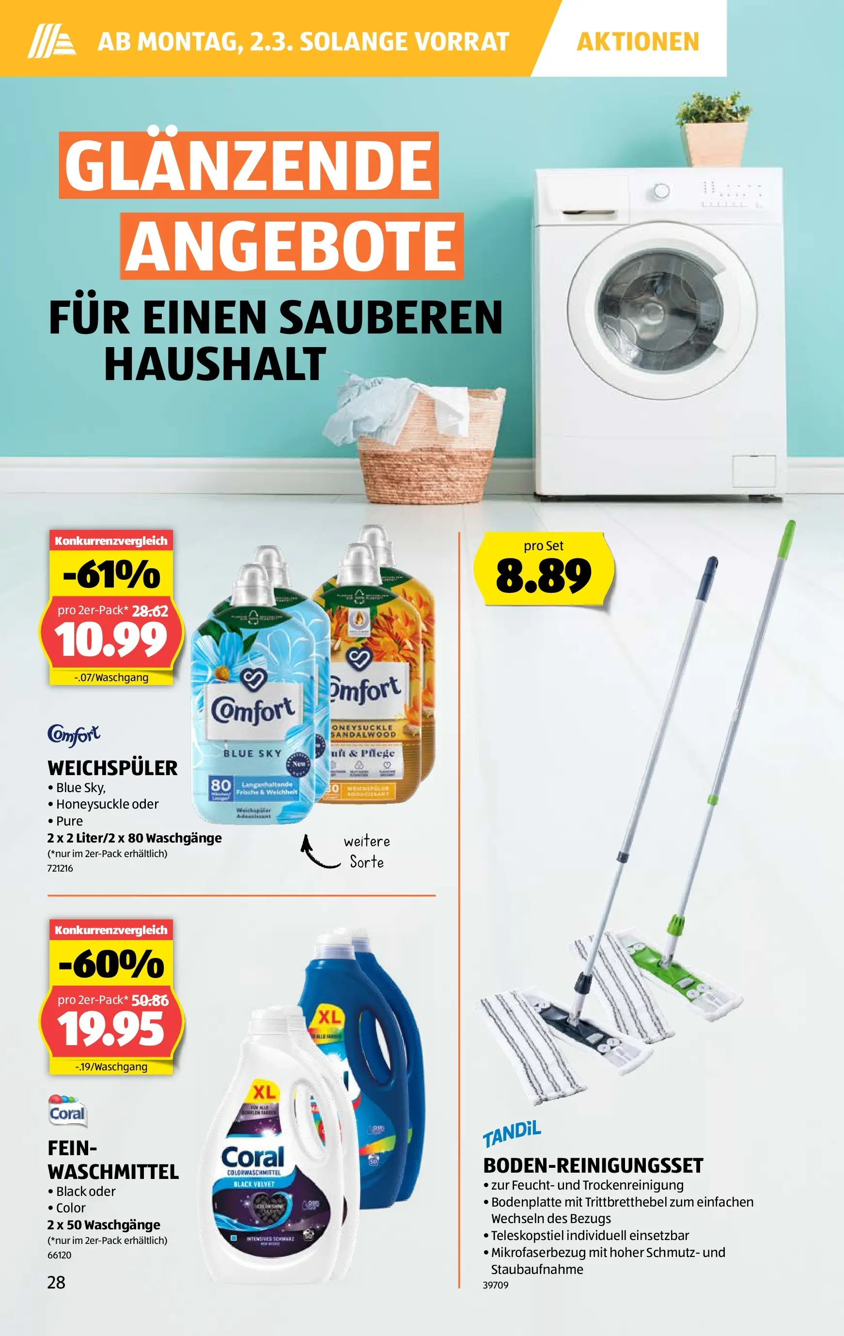 Aldi Aktionen (26.02.2026 - 04.03.2026) - Prospekt | Seite: 28 | Produkte: Weichspüler, Waschmittel
