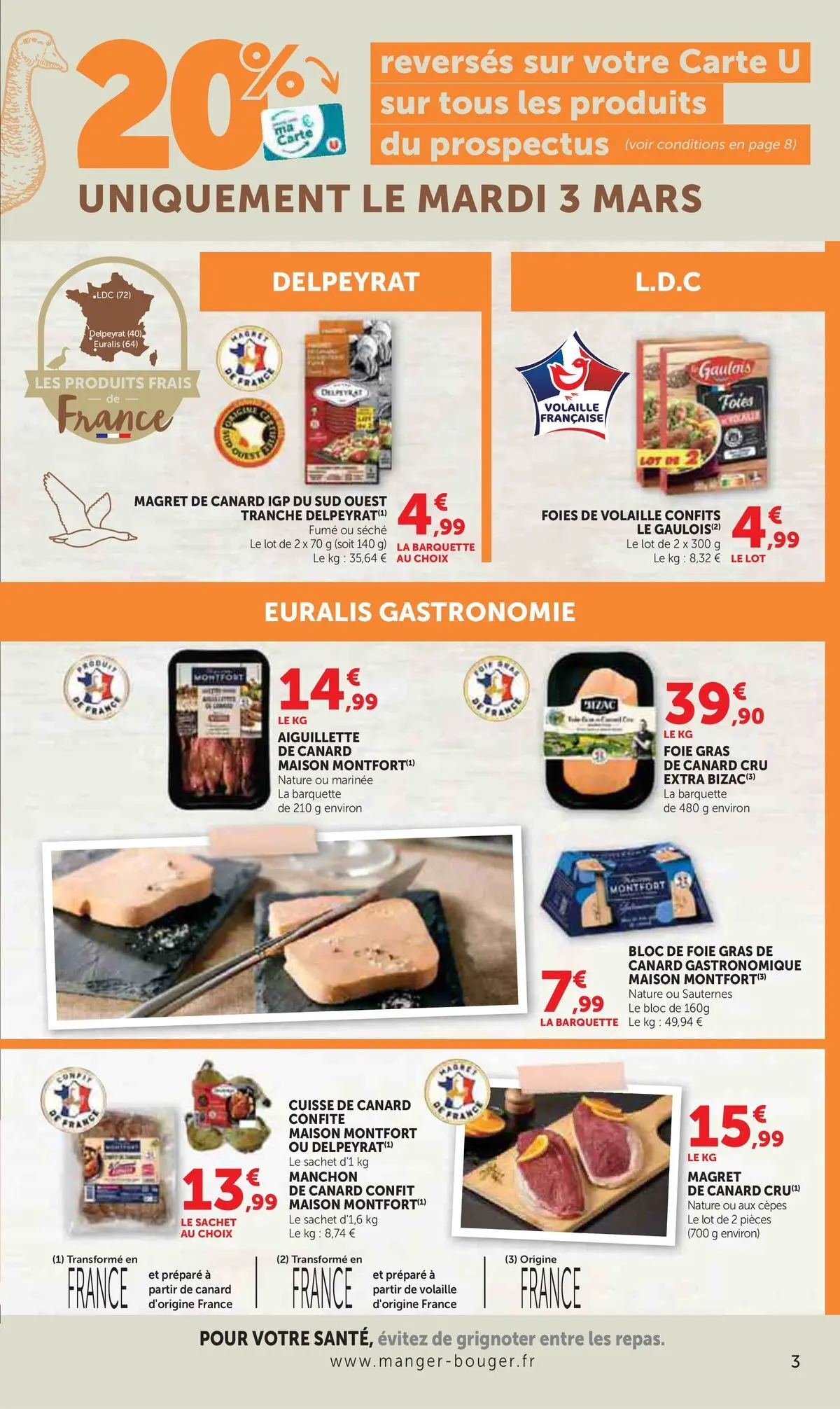 U Express - Catalogue U EXPRESS à partir du 24/02/2026 - promo en ligne | Page: 3 | Produits: Magret de canard, Volaille, Bloc de foie gras, Confit de canard