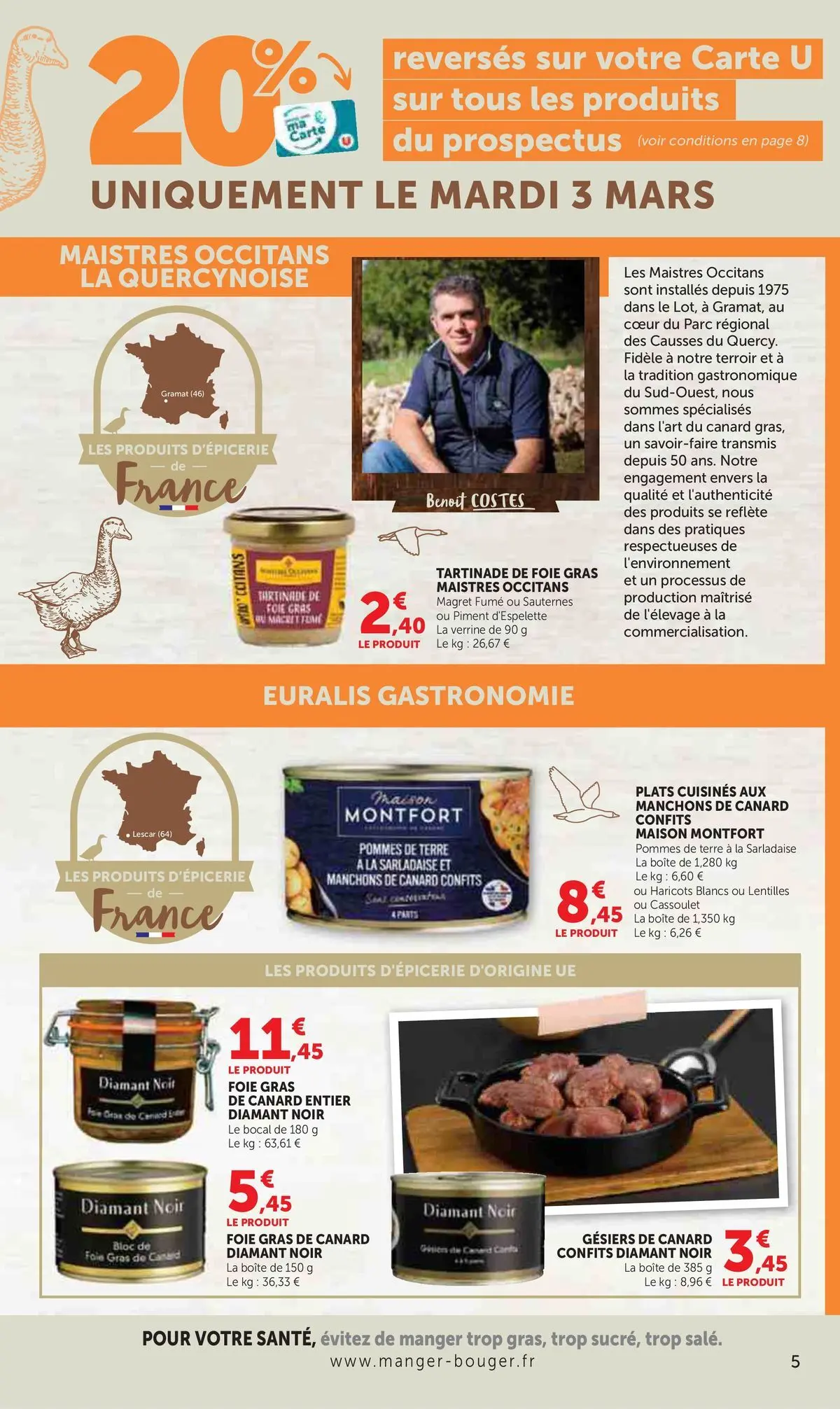 U Express - Catalogue U EXPRESS à partir du 24/02/2026 - promo en ligne | Page: 5 | Produits: Foie Gras de Canard, Gras de canard entier, Bloc de foie gras, Piment