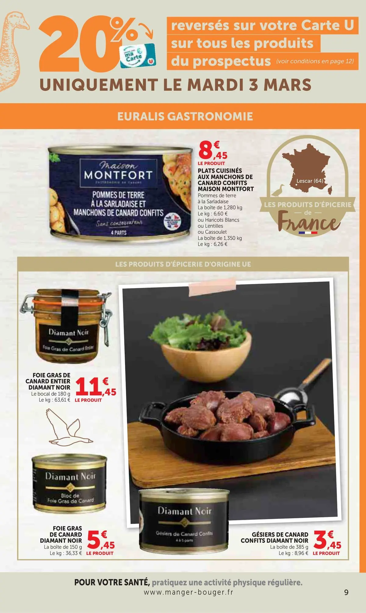 Super U - Catalogue SUPER U à partir du 24/02/2026 - promo en ligne | Page: 9 | Produits: Foie Gras de Canard, Gras de canard entier, Foie gras de canard entier, Bloc de foie gras