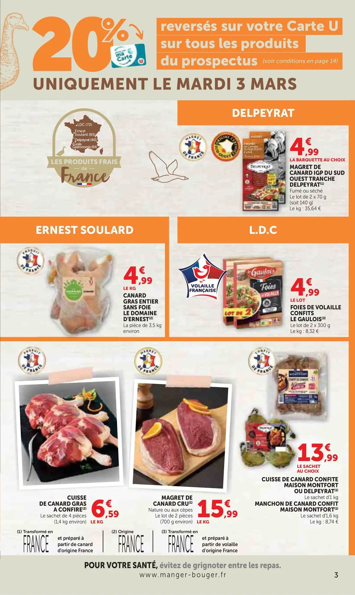 Hyper U - Catalogue HYPER U à partir du 24/02/2026 - promo en ligne | Page: 3 | Produits: Magret de canard, Volaille