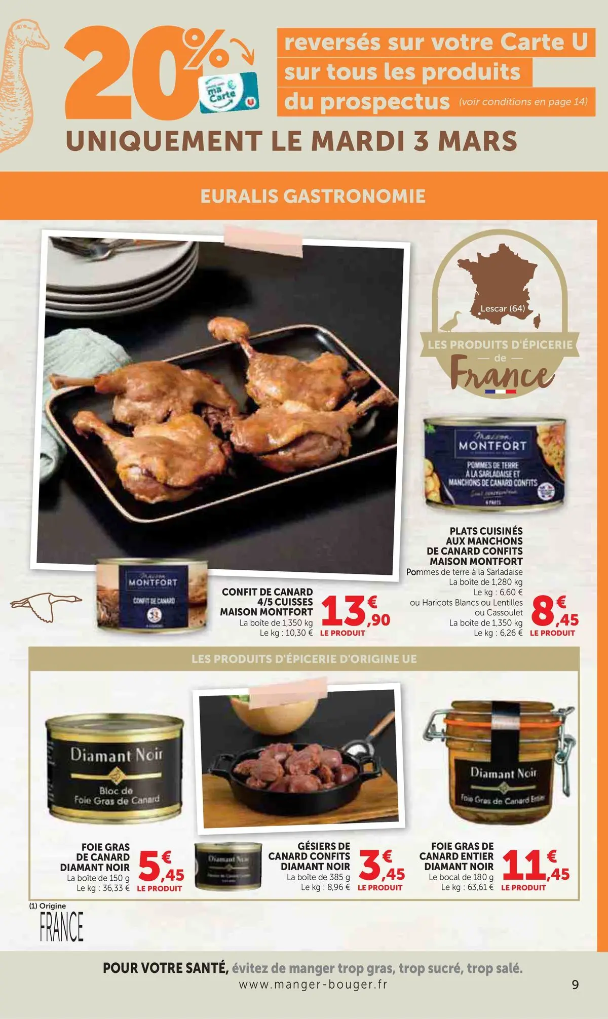 Hyper U - Catalogue HYPER U à partir du 24/02/2026 - promo en ligne | Page: 9 | Produits: Foie Gras de Canard, Bloc de foie gras, Confit de canard, Pommes de terre