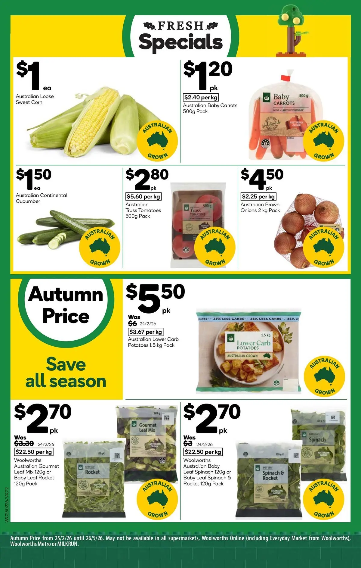 Deals - Weekly Catalogue 25th February - 24/02/2026 > weekly / monthly specials | Page: 12 | Products: Tomatoes, Potatoes, Onions, Spinach