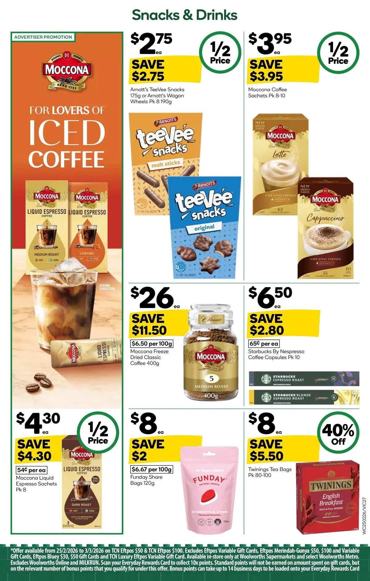 Deals - Weekly Catalogue 25th February - 24/02/2026 > weekly / monthly specials | Page: 25 | Products: Coffee, Tea, Cream, Sugar