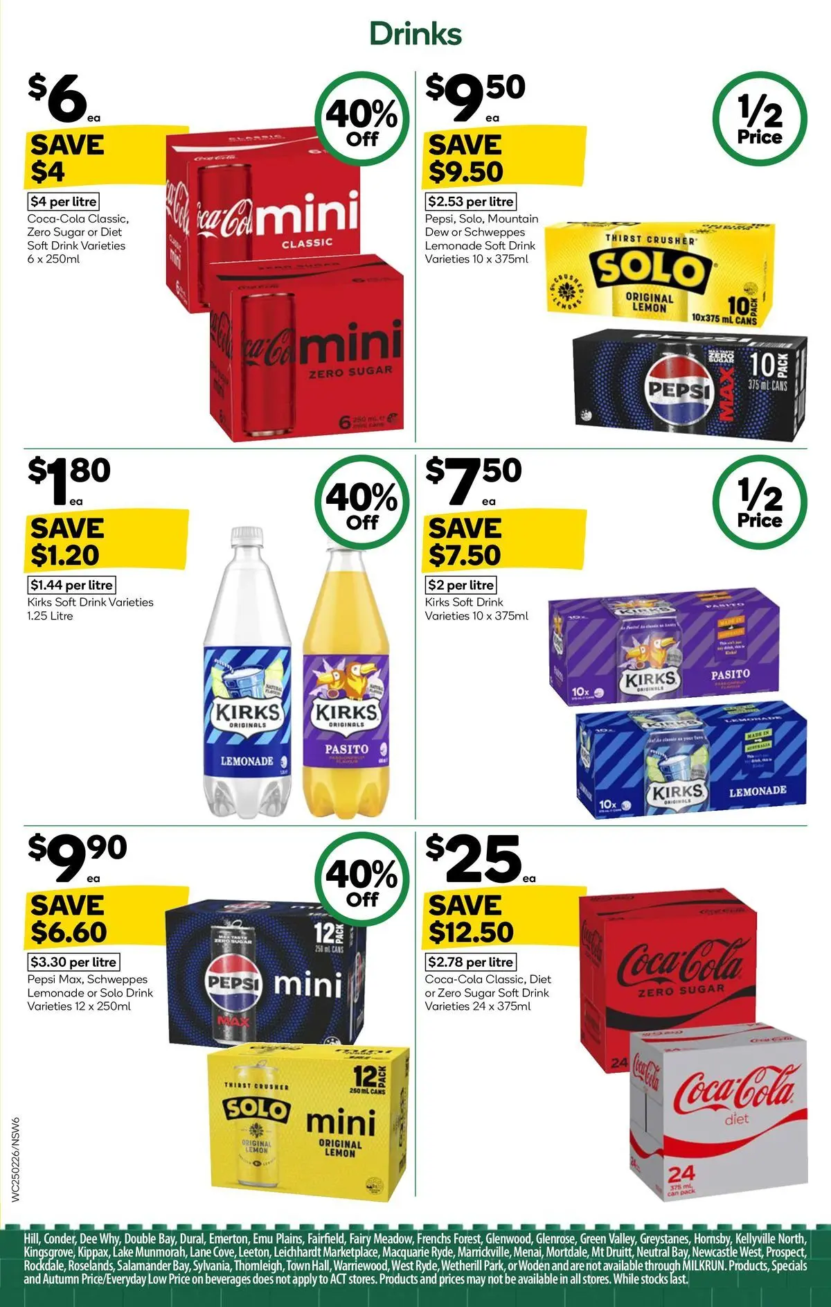 ﻿Woolworths catalogue valid from 24/02/2026 > Online Australia | Page: 6 | Products: Pepsi, Sugar, Lemon