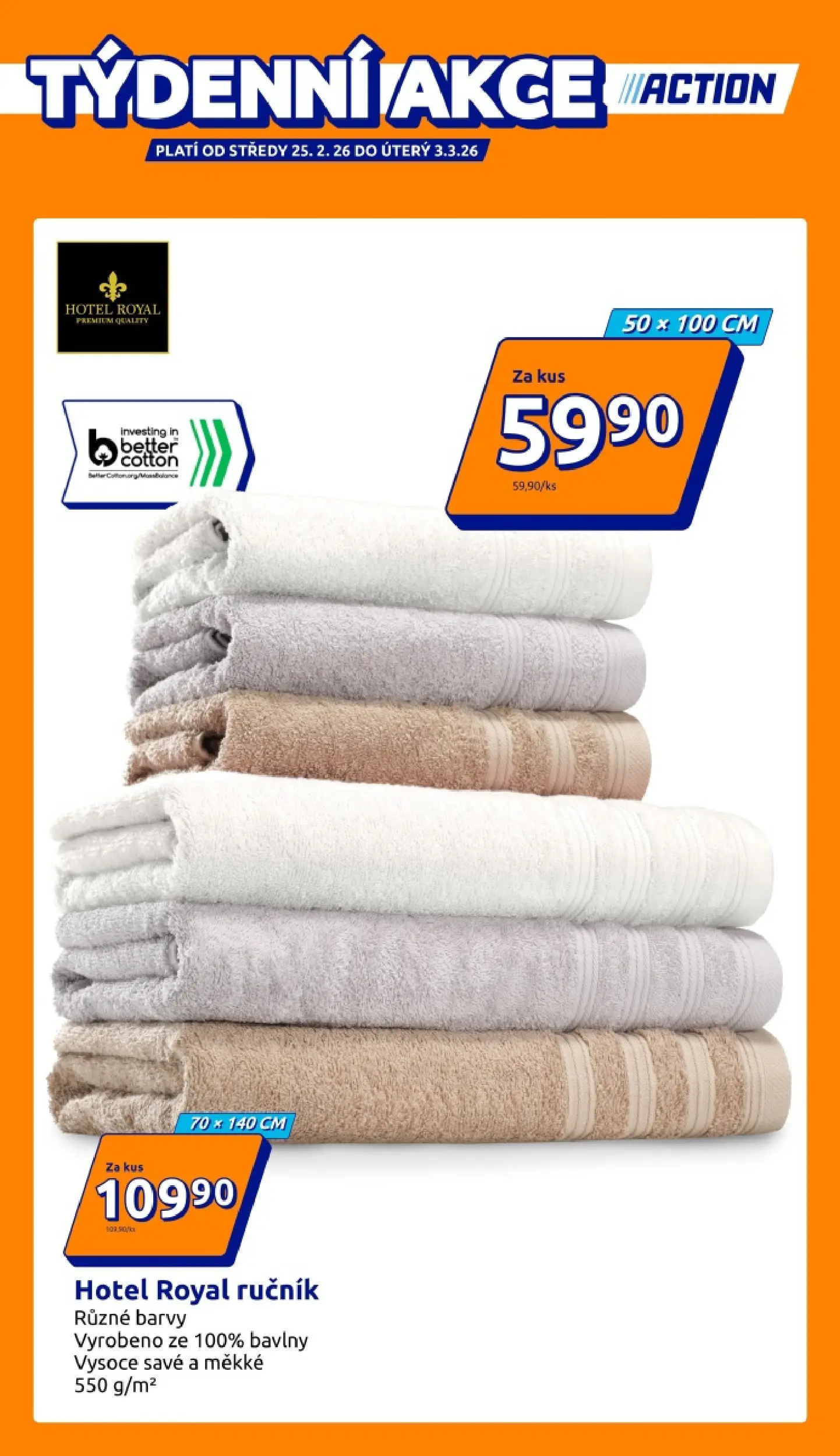 Action leták od 25.02.2026 - Akční leták online | Strana: 1 | Produkty: Ručník, Barvy