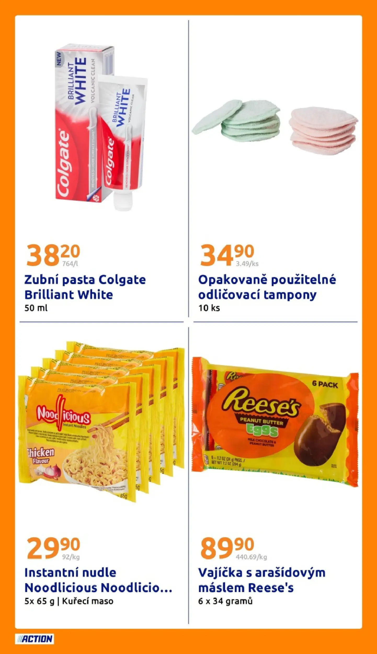 Action leták od 25.02.2026 - Akční leták online | Strana: 20 | Produkty: Reese's, Kuřecí maso, Nudle, Tampony