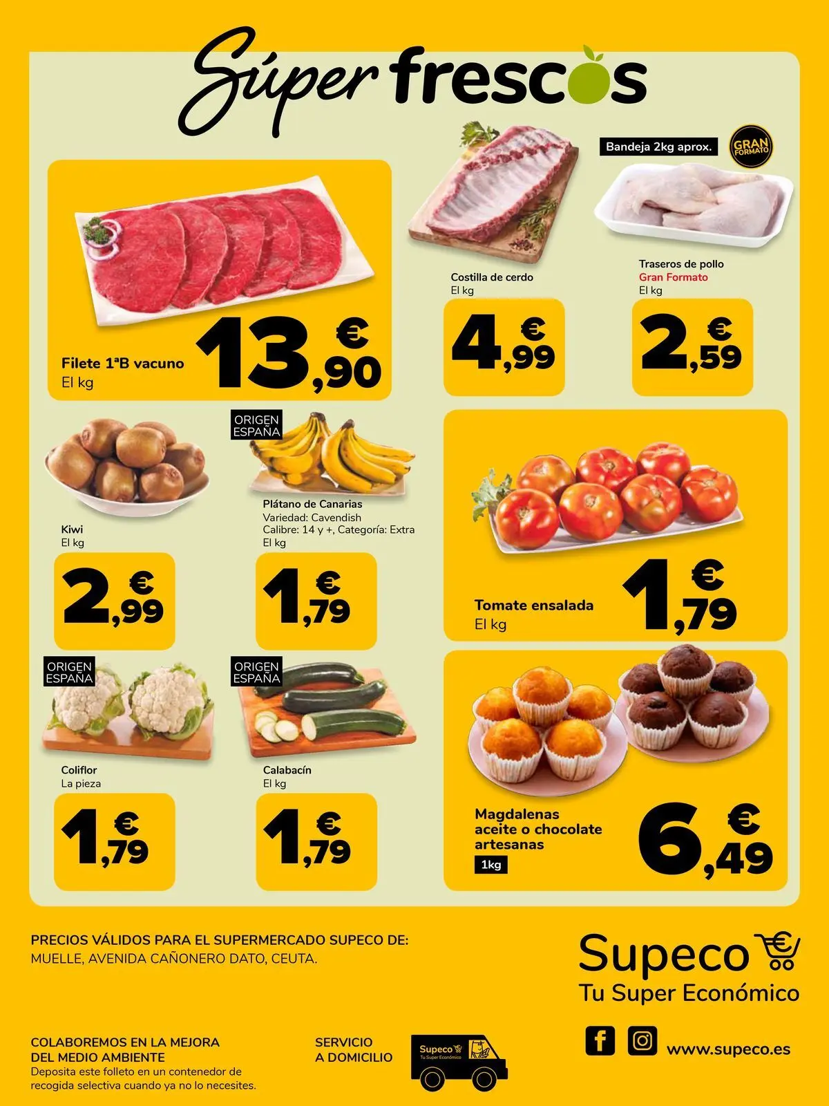 Supeco folleto 26/02/2026 - 17/03/2026 | Página: 8 | Productos: Calabacín, Cerdo, Kiwi, Ensalada