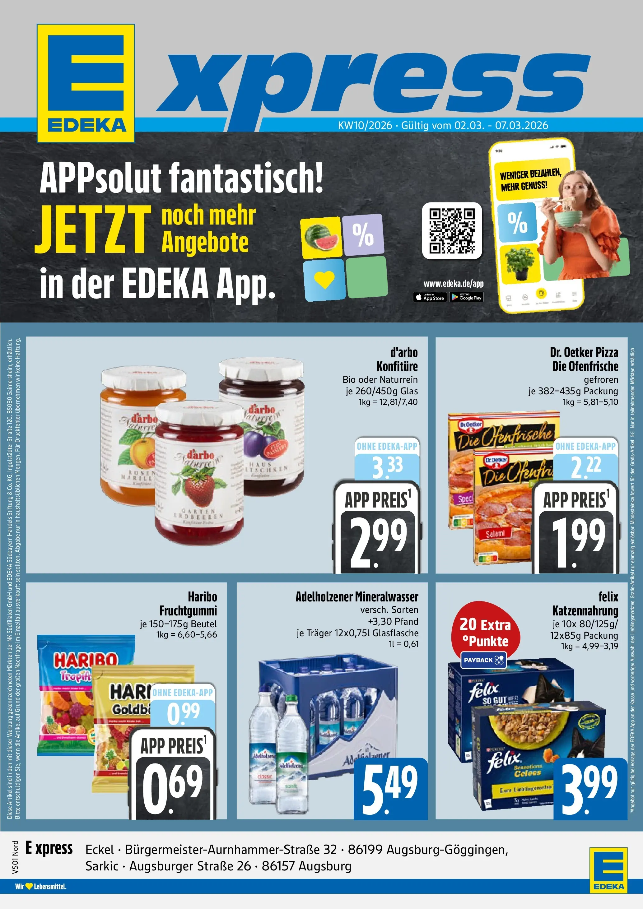 Angebote - E xpress: Wochenangebote (ab 01.03.2026) zum Blättern | Seite: 1 | Produkte: Haribo, Ofenfrische, Salami, Erdbeeren
