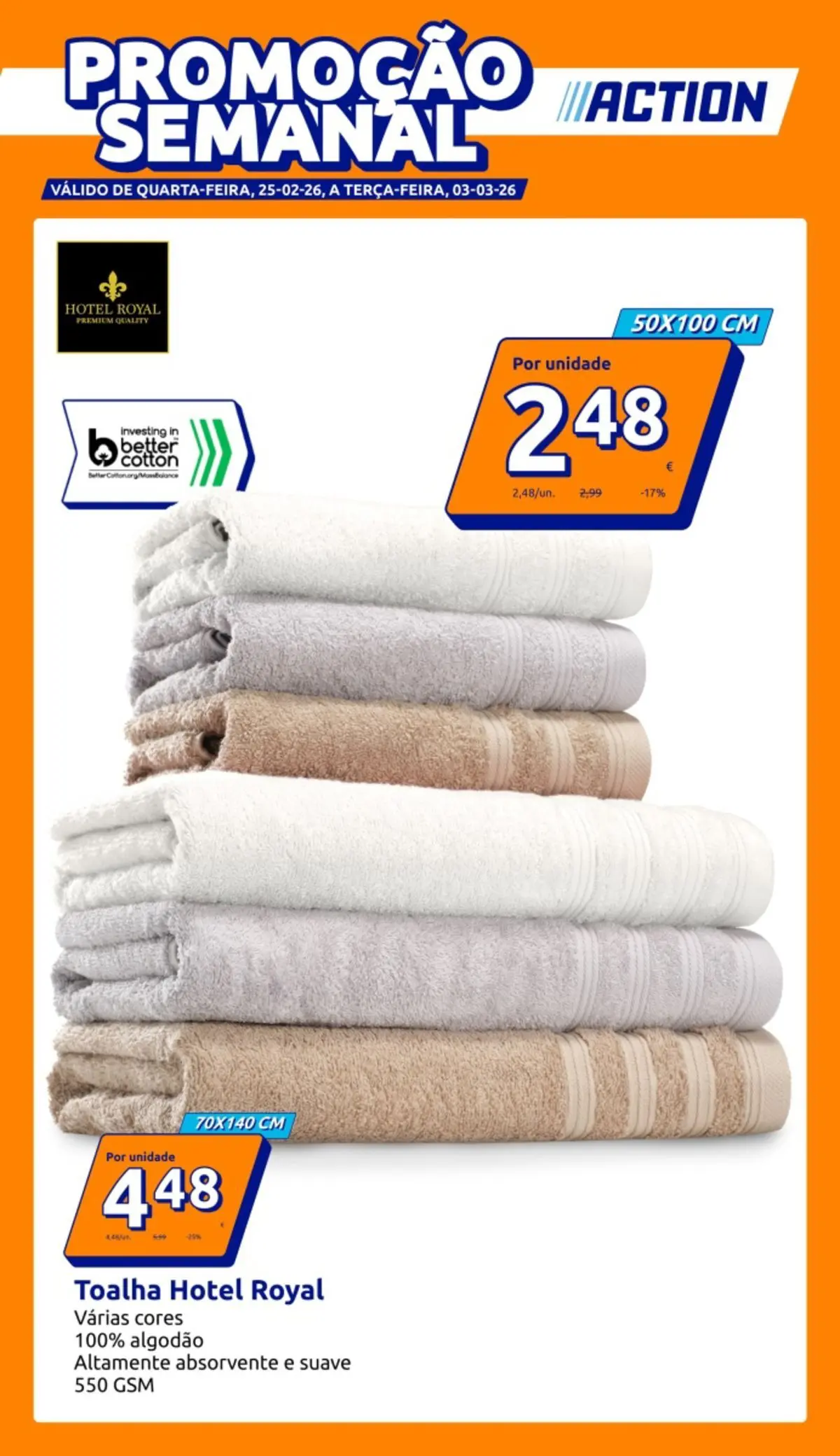 Action - Preços extremamente baixos » de 25/02/2026 - 03/03/2026 | Página: 1 | Produtos: Algodão