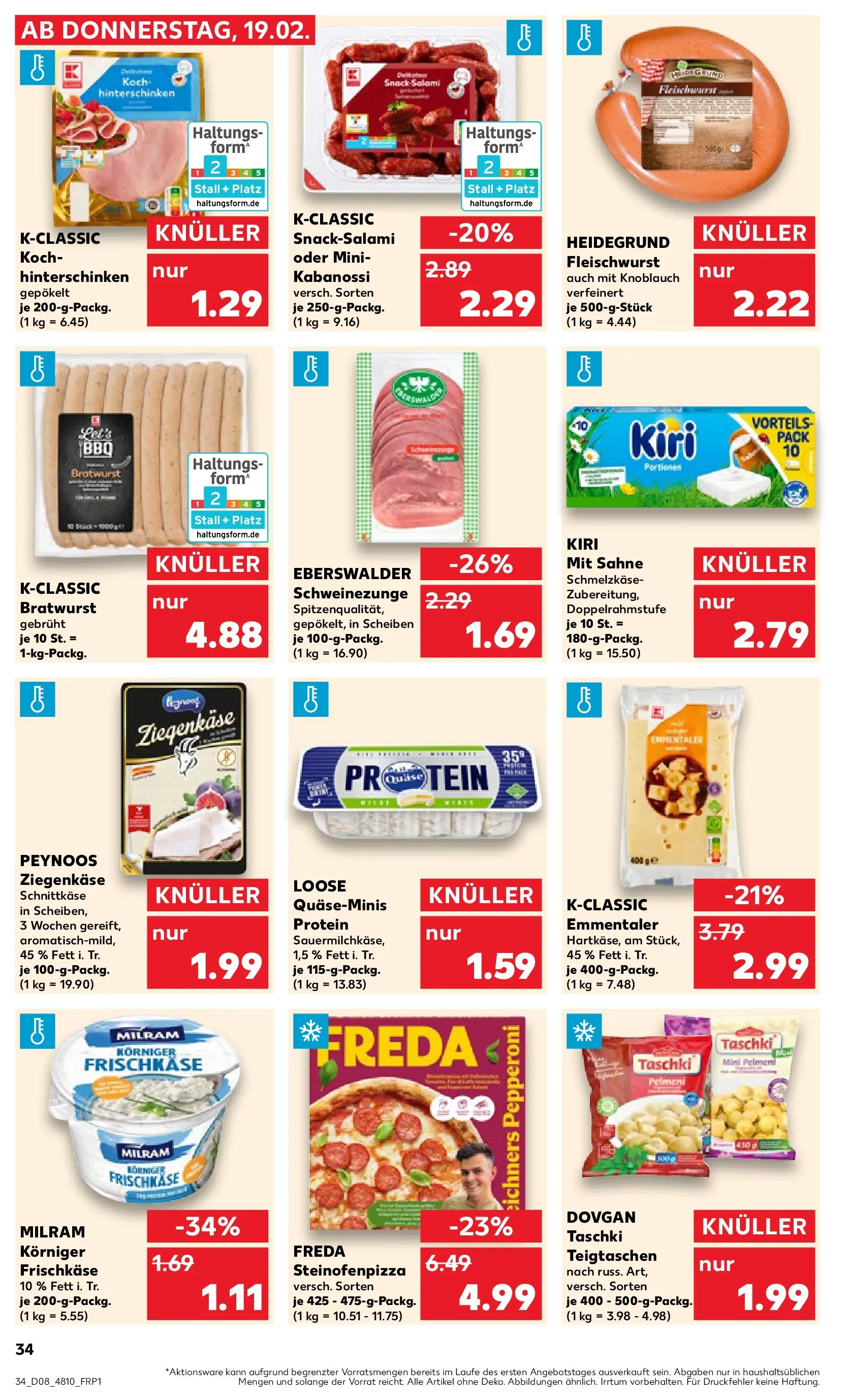 Prospekt Kaufland ab 22.02.2026 » Angebote Online zum Blättern | Seite: 34 | Produkte: Bratwurst, Milram, Pizza, Sahne