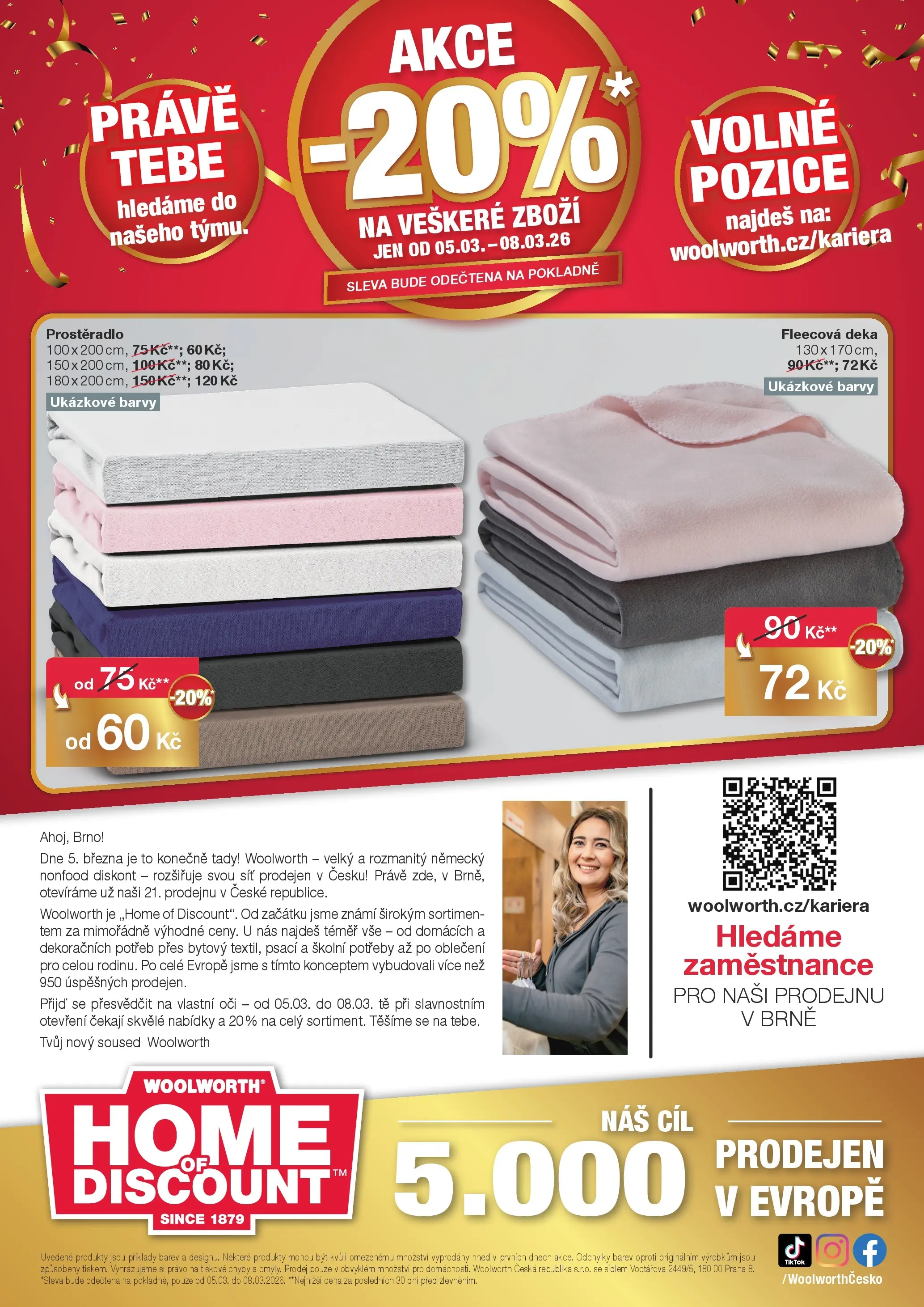 Woolworth leták - Brno od 05.03.2026 - akční nabídka | Strana: 12 | Produkty: Síť, Deka, Fleecová deka, Školní potřeby