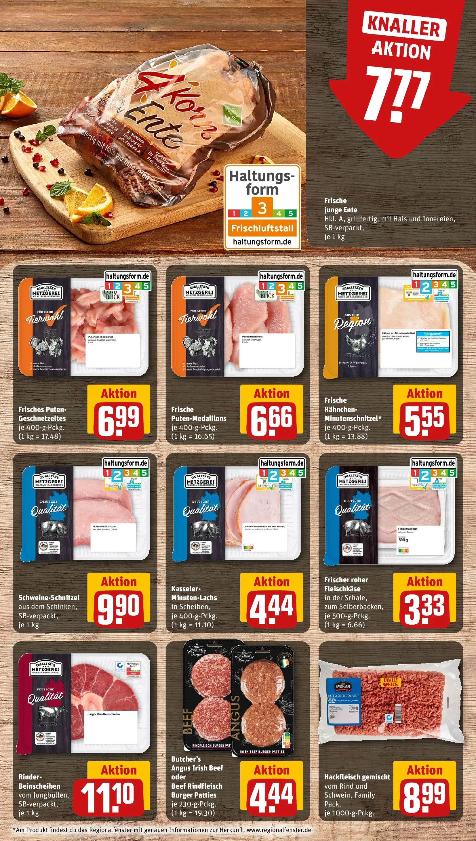 REWE Prospekt ab 01.03.2026 zum Blättern » Angebote | Seite: 8 | Produkte: Burger, Schnitzel, Rindfleisch, Ente