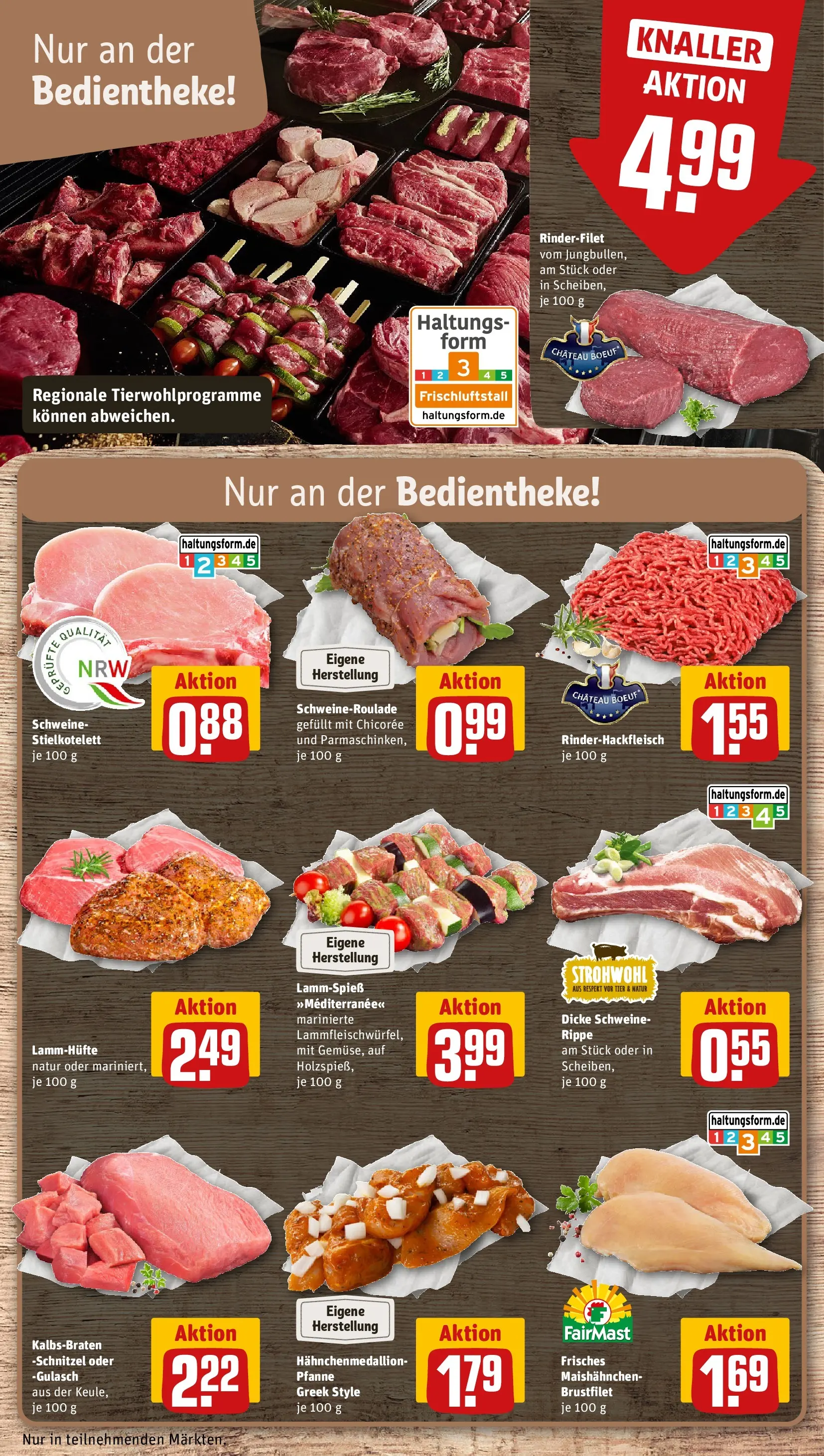 REWE Prospekt ab 01.03.2026 zum Blättern » Angebote | Seite: 10 | Produkte: Rinderfilet, Schnitzel, Gulasch