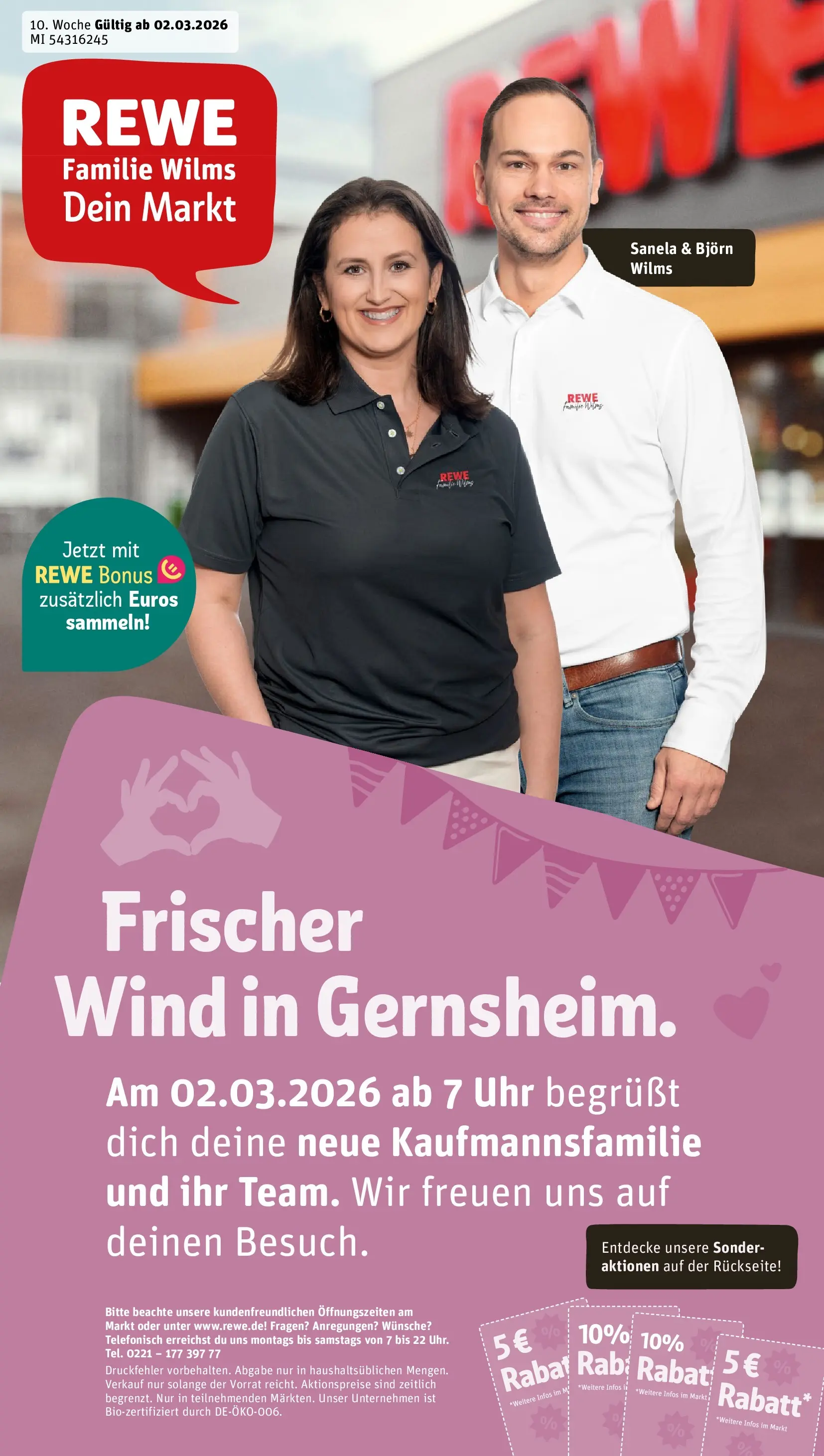 REWE Prospekt ab 01.03.2026 zum Blättern » Angebote | Seite: 1 | Produkte: Uhr