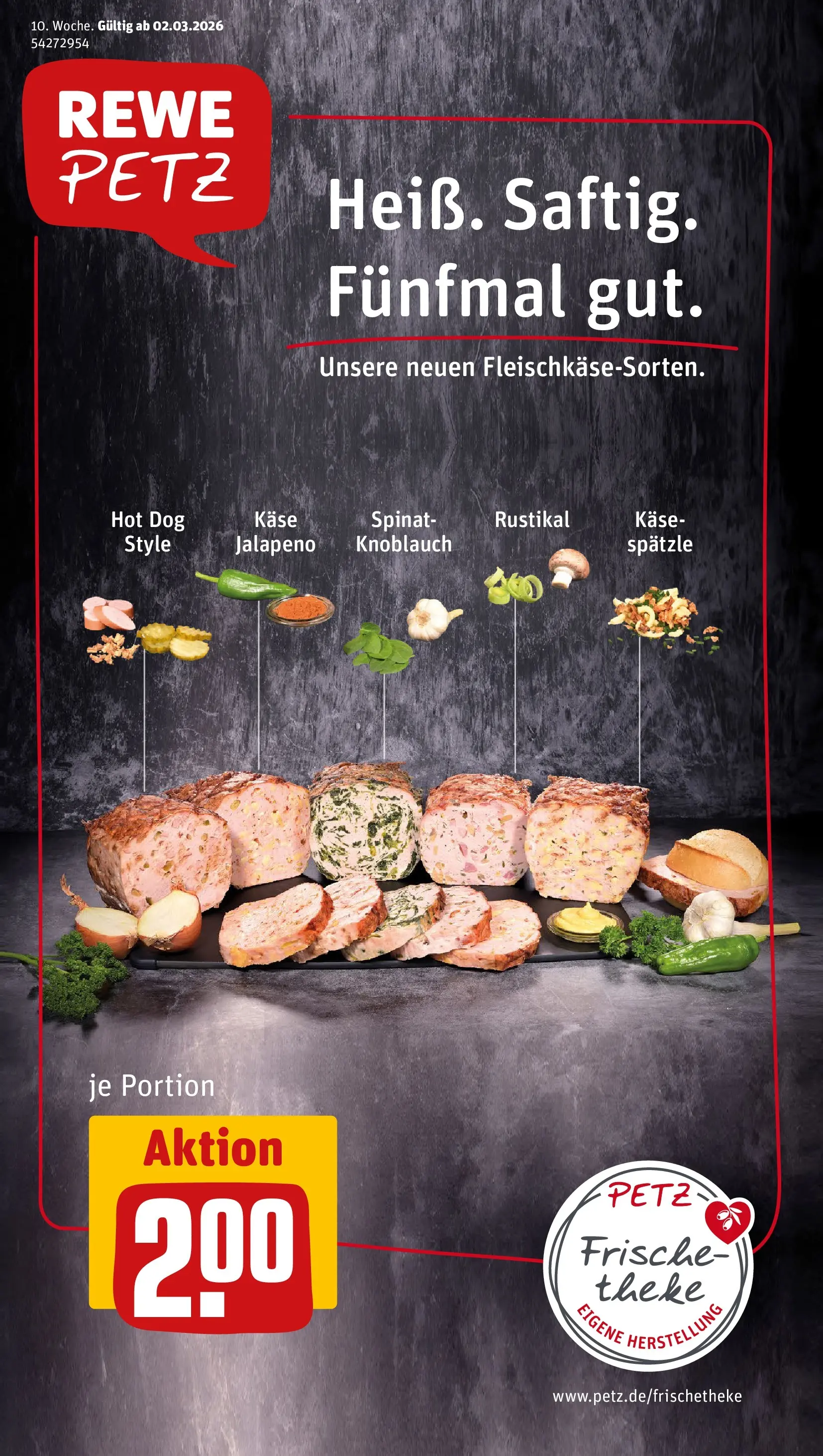 REWE Prospekt ab 02.03.2026 zum Blättern » Angebote | Seite: 1 | Produkte: Käse, Theke, Knoblauch
