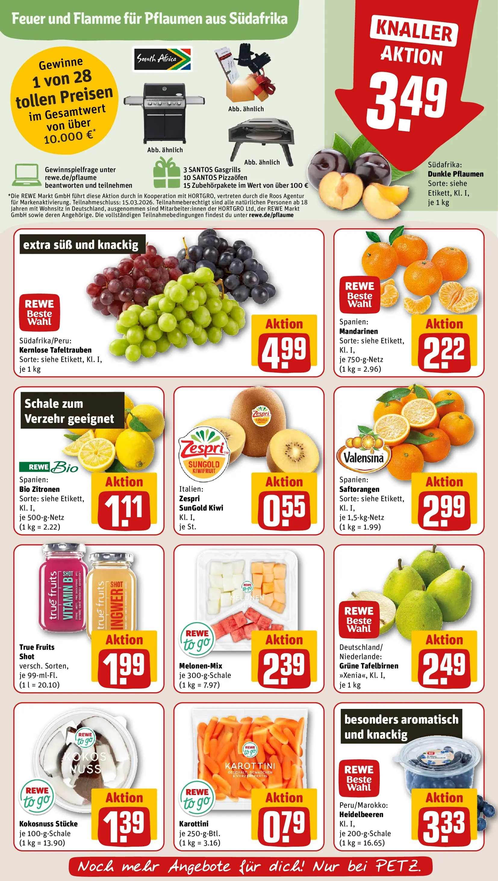 REWE Prospekt ab 02.03.2026 zum Blättern » Angebote | Seite: 8 | Produkte: Pflaumen, Valensina, Kiwi, Zitronen