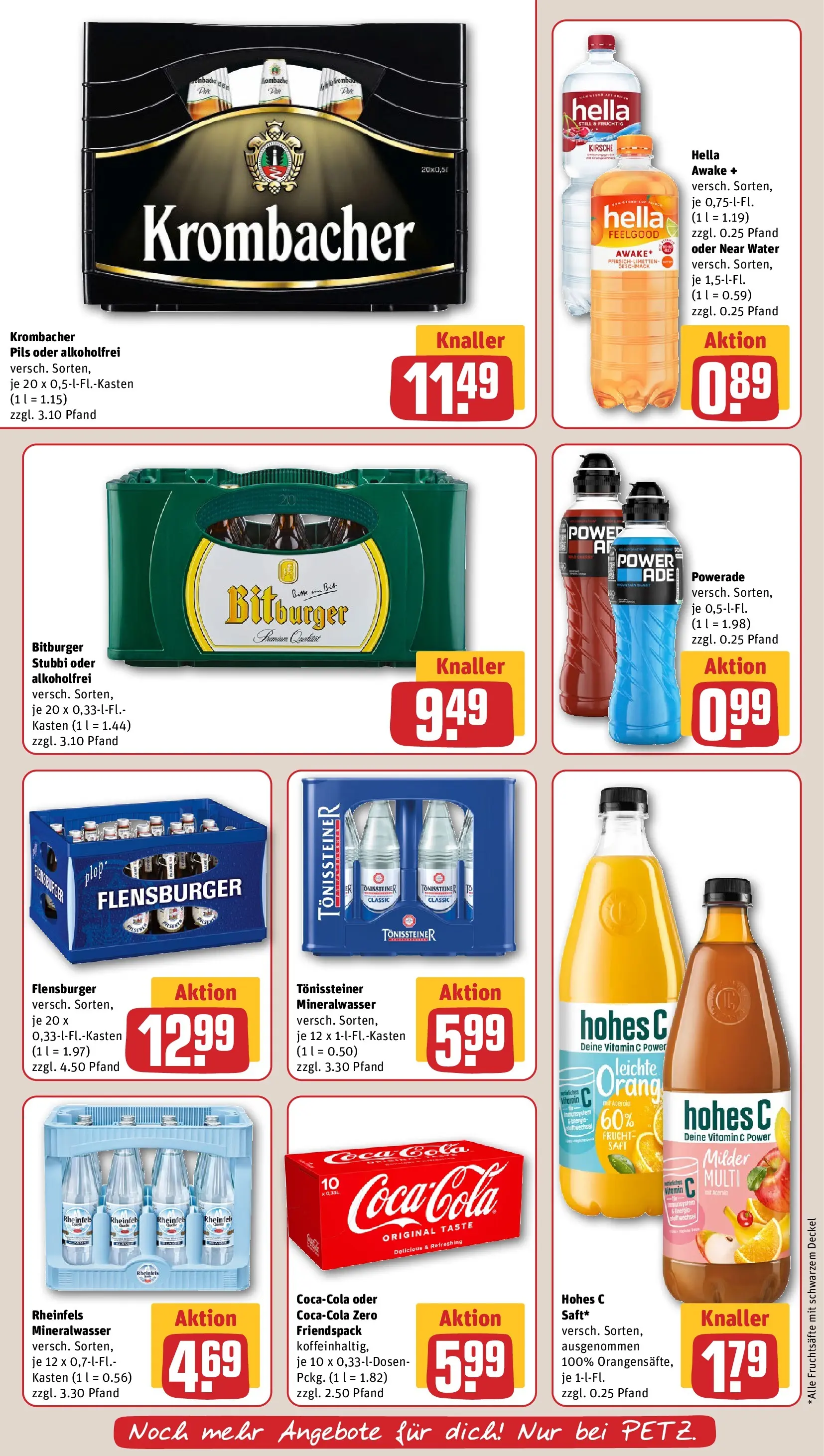 REWE Prospekt ab 02.03.2026 zum Blättern » Angebote | Seite: 22 | Produkte: Cola, Flensburger, Powerade, Saft