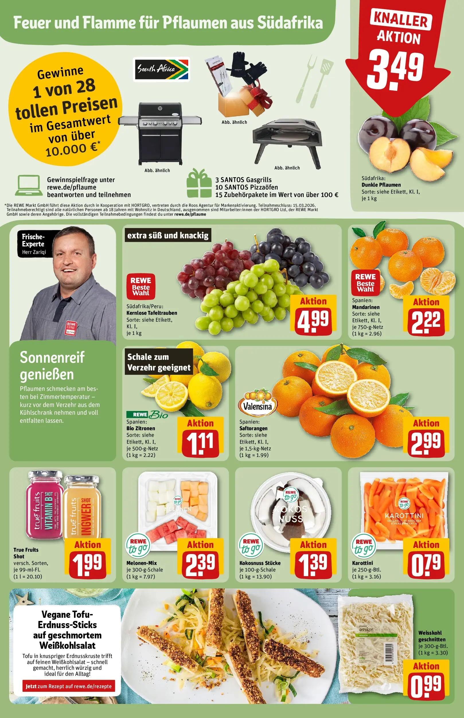 REWE Prospekt ab 02.03.2026 zum Blättern » Angebote | Seite: 6 | Produkte: Pflaumen, Kühlschrank, Mandarinen, Valensina